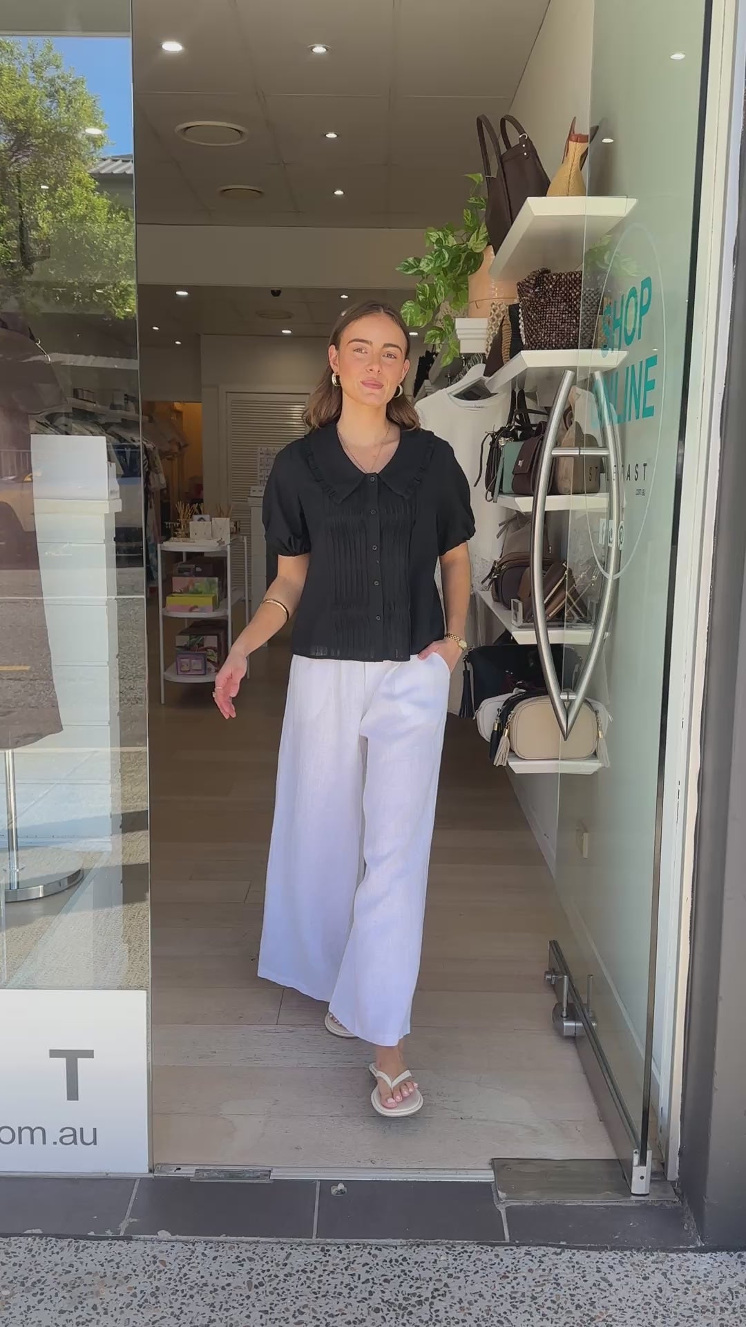 FEATHER + NOISE BETSY TOP - BLACK