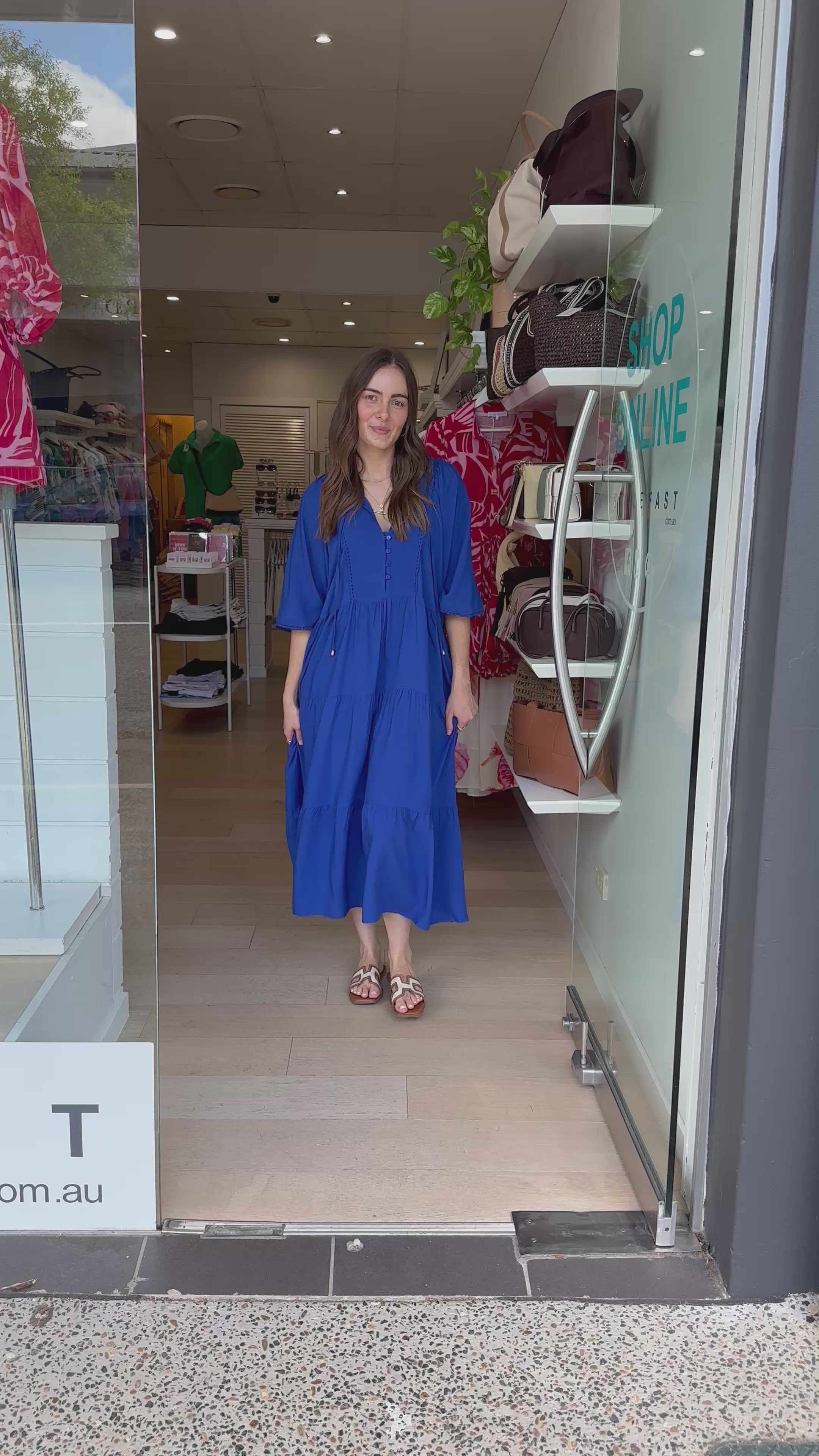 MATA BATWING MIDI DRESS - COBALT