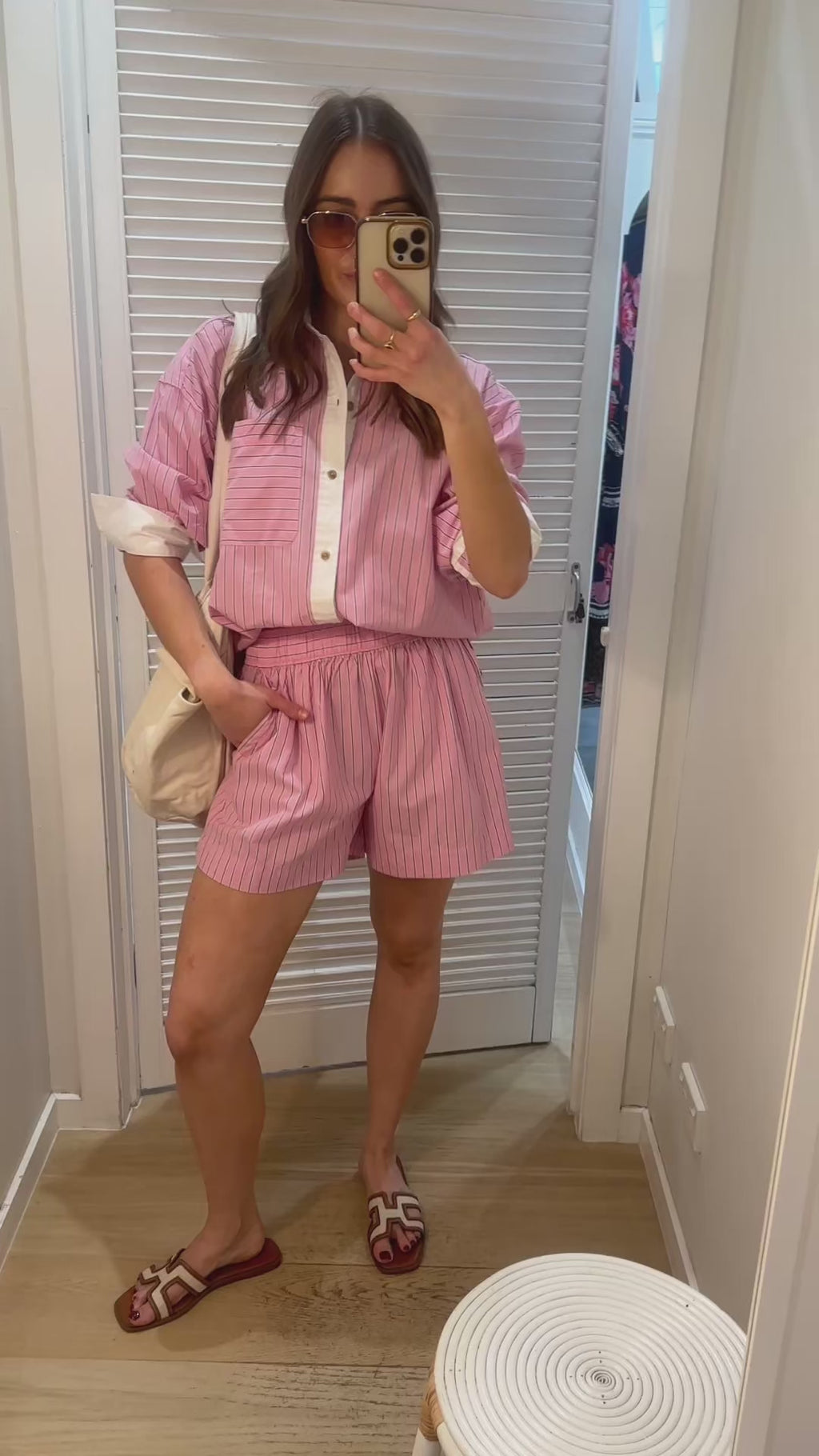 CERES LIFE COTTON MILA SHORT - HIBISCUS PINK STRIPE