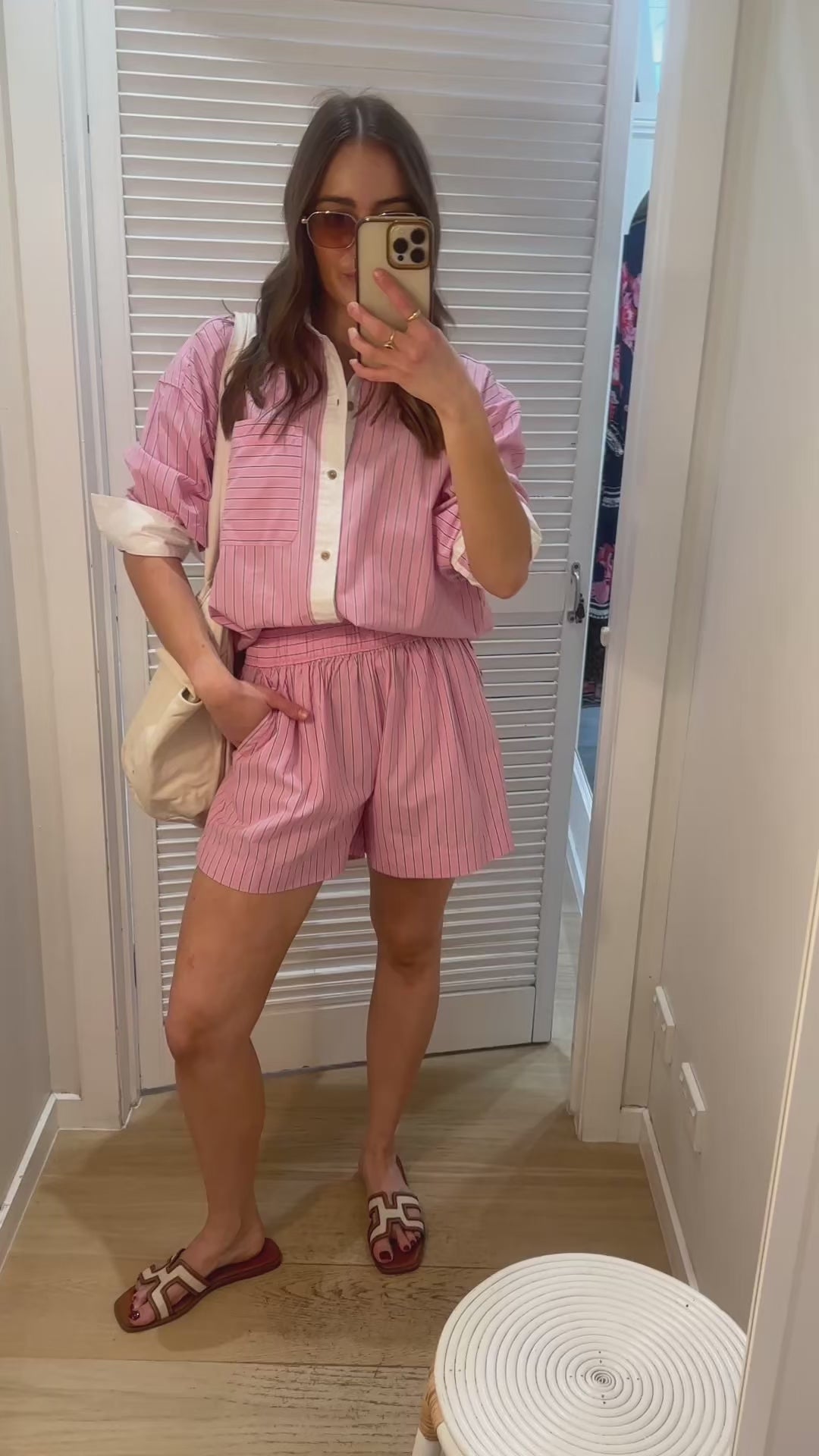 CERES LIFE COTTON MILA SHORT - HIBISCUS PINK STRIPE