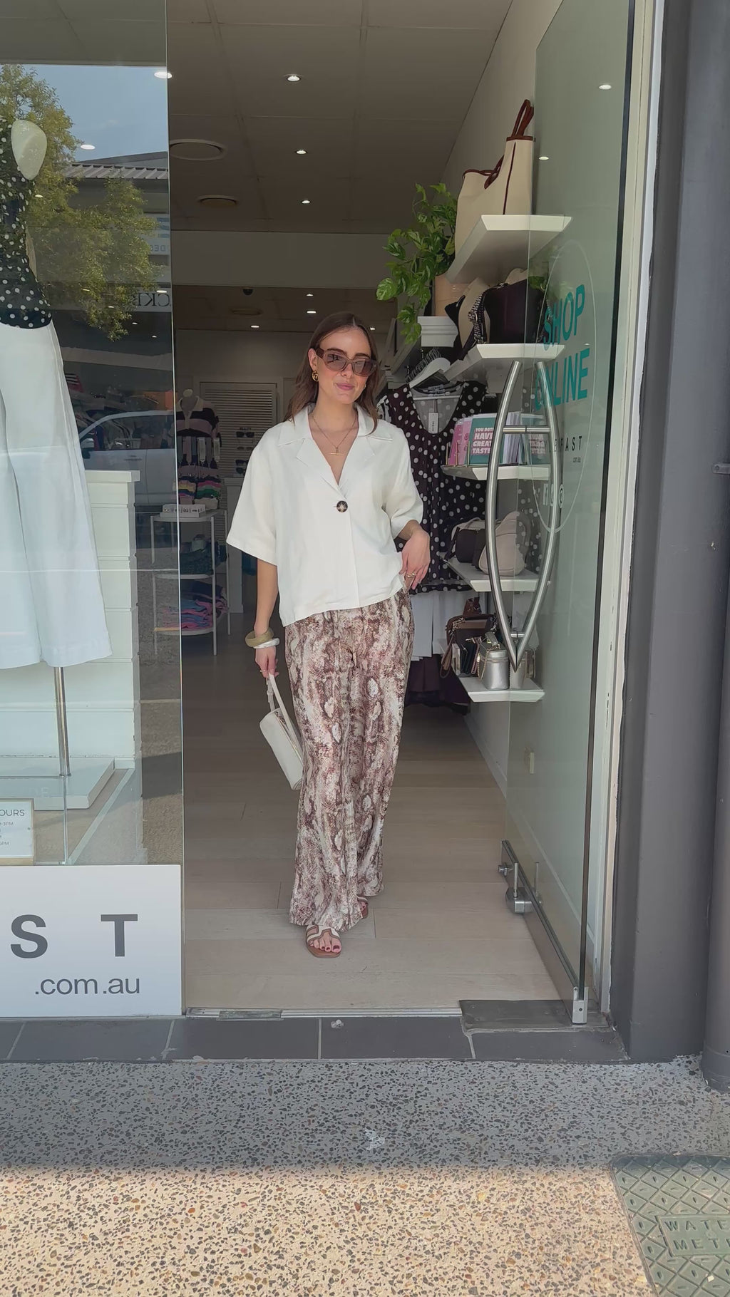 FEATHER + NOISE ELISHA PANT - CHOCOLATE SNAKESKIN