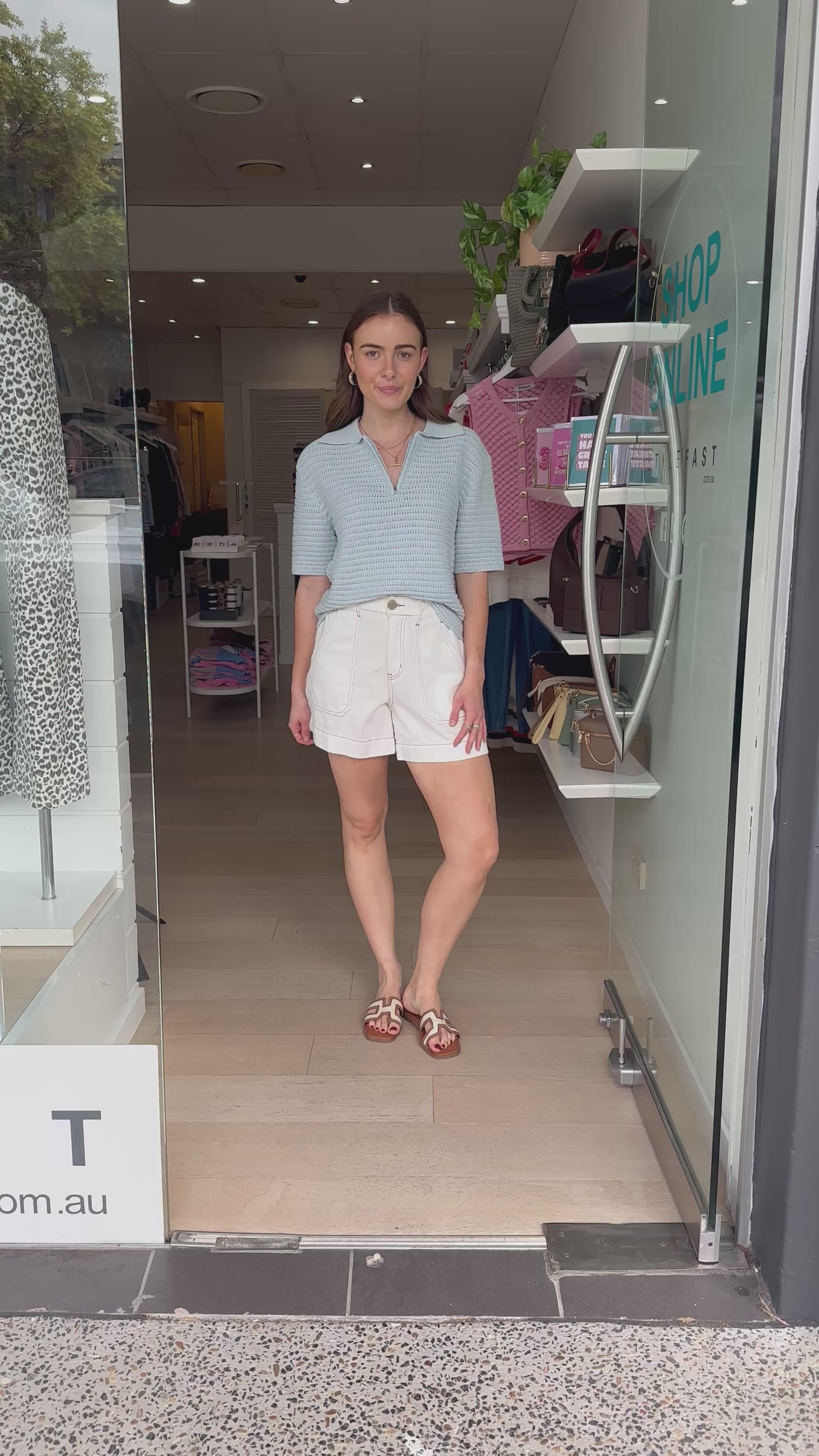 APOLO COLLARED KNIT TEE - BABY BLUE