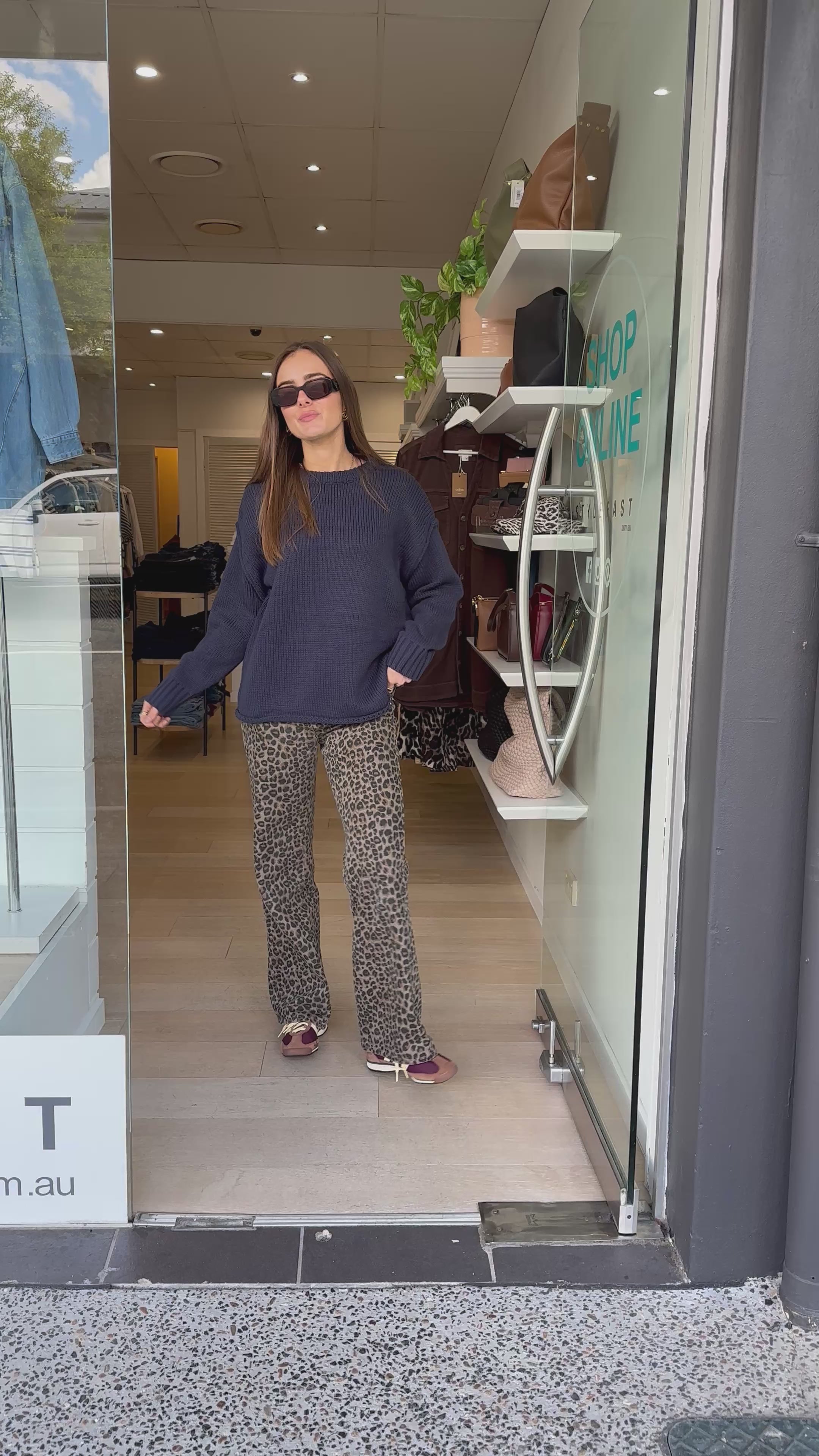 CLARA RELAXED COTTON KNIT - NAVY