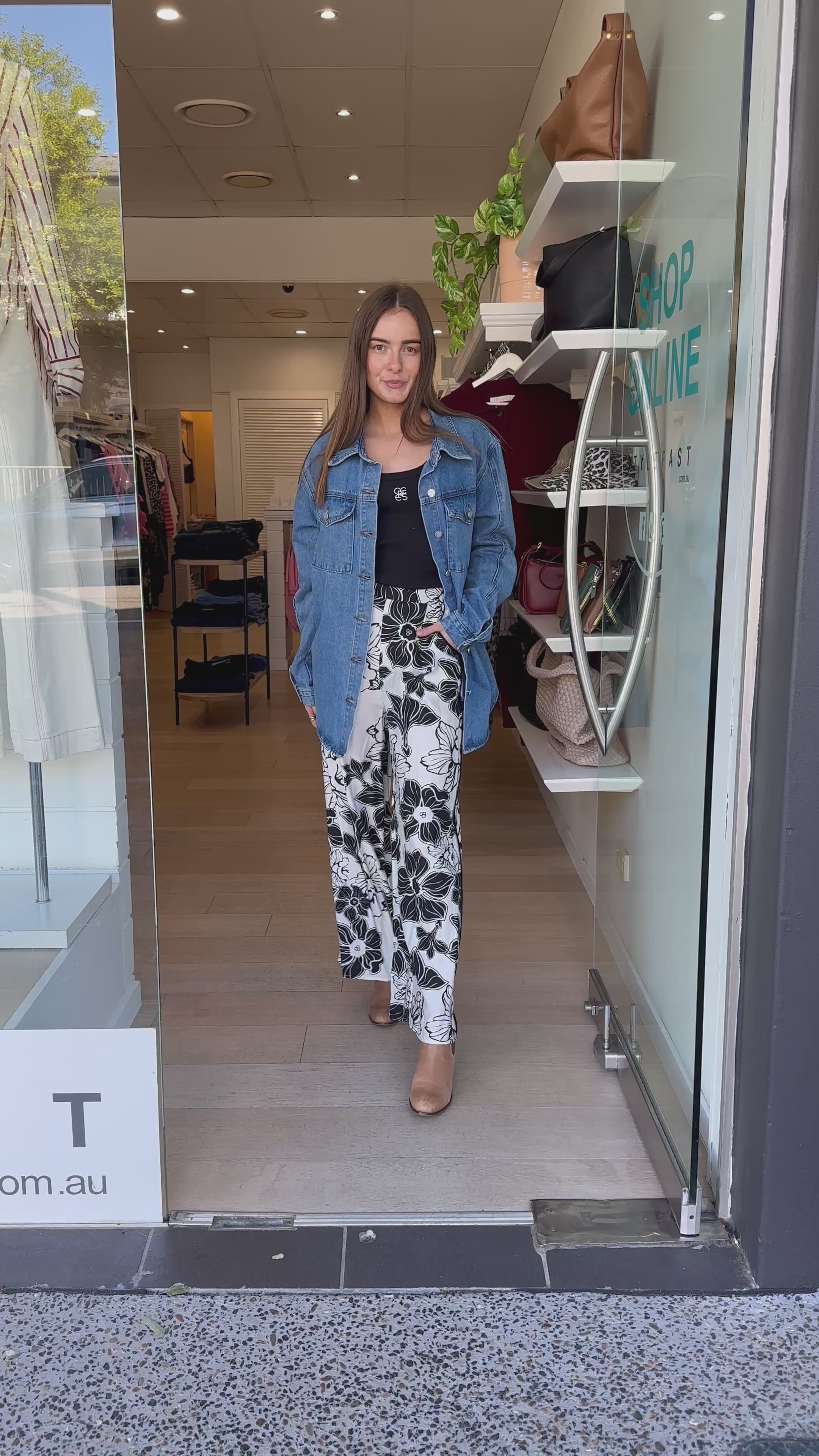 JULIE PALAZZO PANT - BLACK PRINT