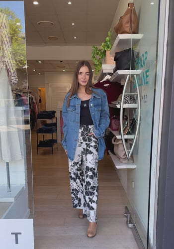 JULIE PALAZZO PANT - BLACK PRINT
