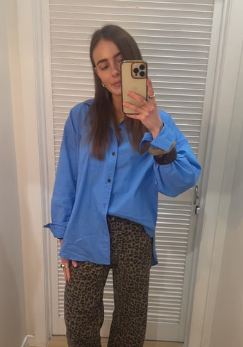 CERES LIFE PETA OVERSIZED SHIRT - COBALT BLUE