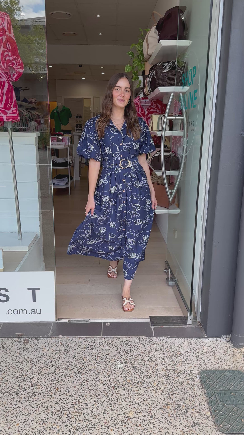 FAYE MAXI DRESS - NAVY & WHITE EMBROIDERY