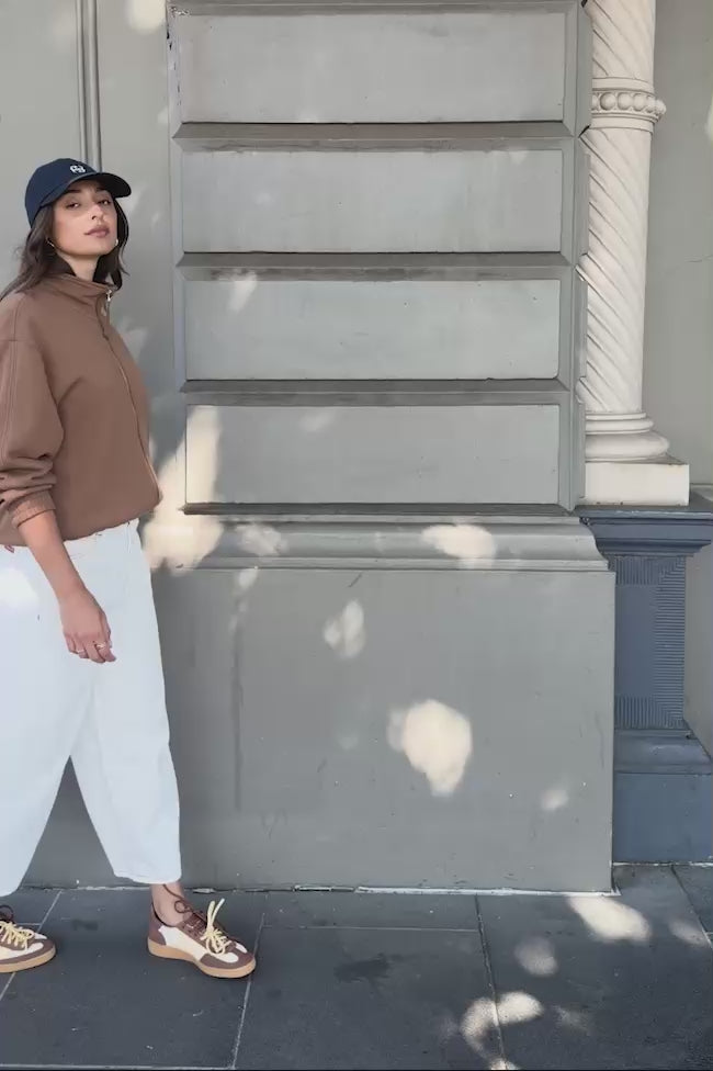 CERES LIFE FREYA ZIP THRU SWEAT - TOFFEE