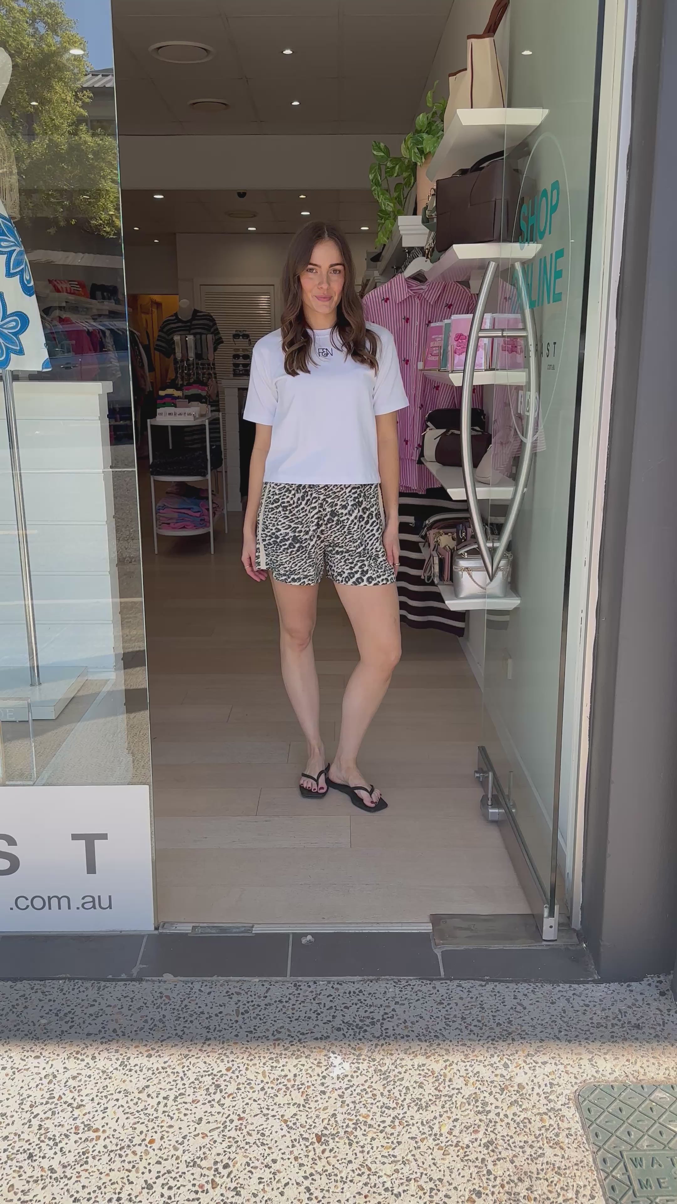CERES LIFE MILA SHORTS - LEOPARD LINEN