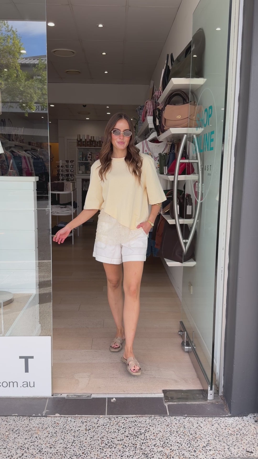 ZALI LACE DETAIL TEE - BUTTER YELLOW