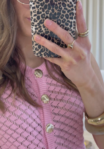 PAULO 100% COTTON KNIT VEST - PINK