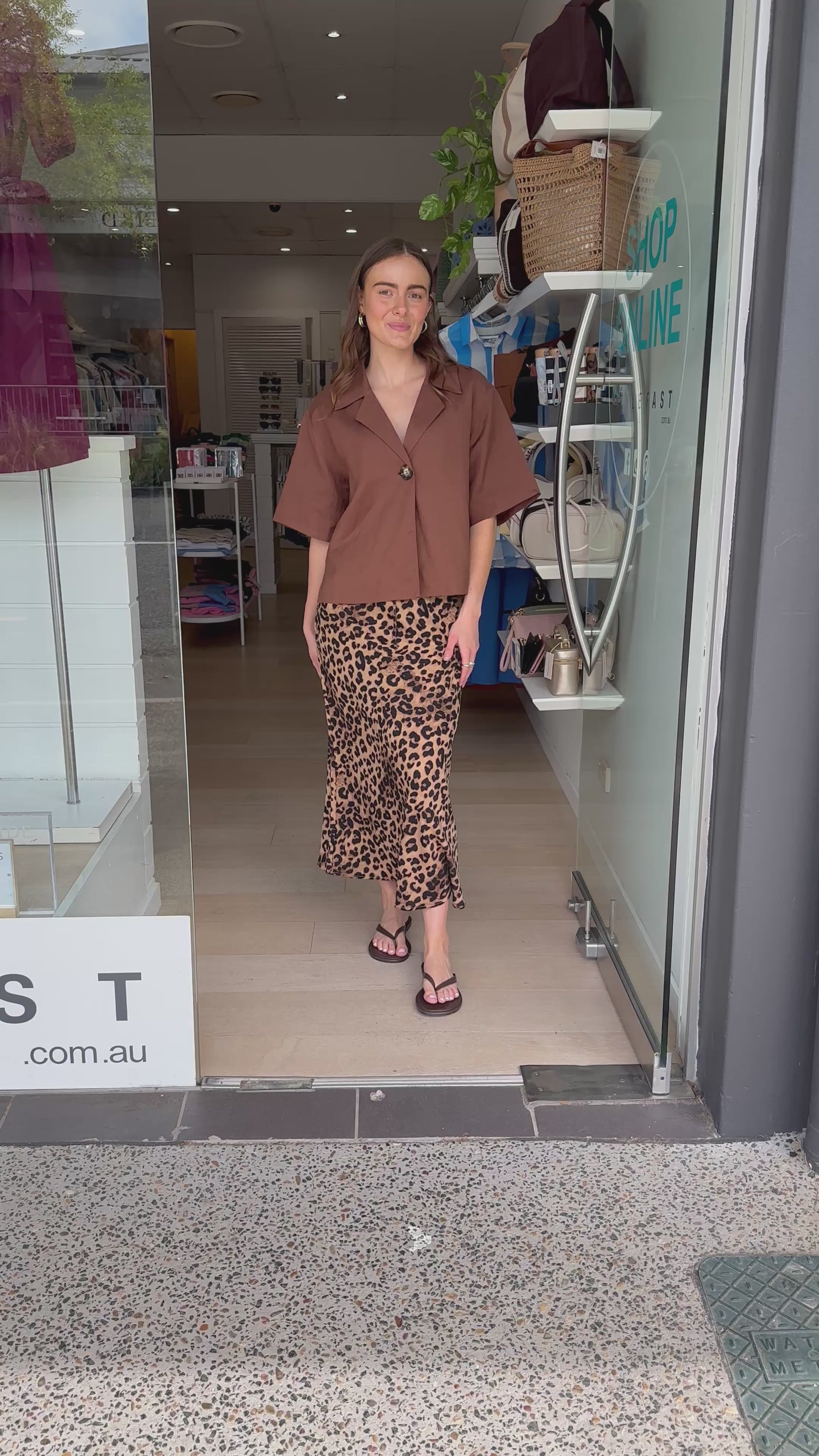 FEATHER + NOISE RILEY SKIRT - LEOPARD