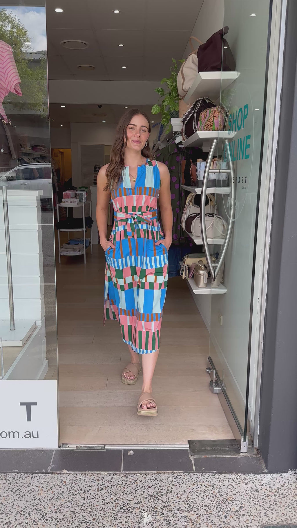 ITAMI CANNES SLEEVELESS DRESS - BLUE PRINT