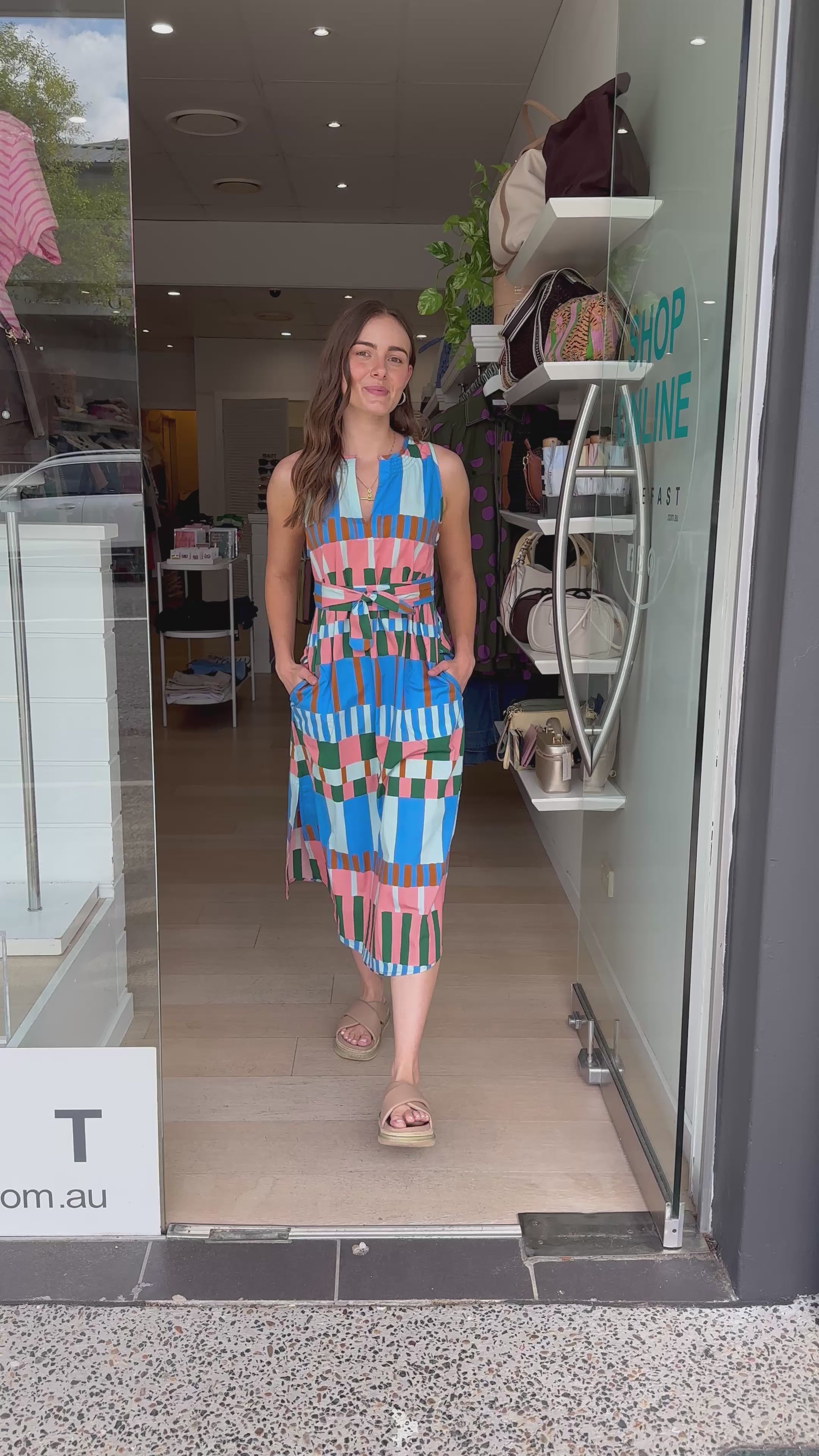 ITAMI CANNES SLEEVELESS DRESS - BLUE PRINT