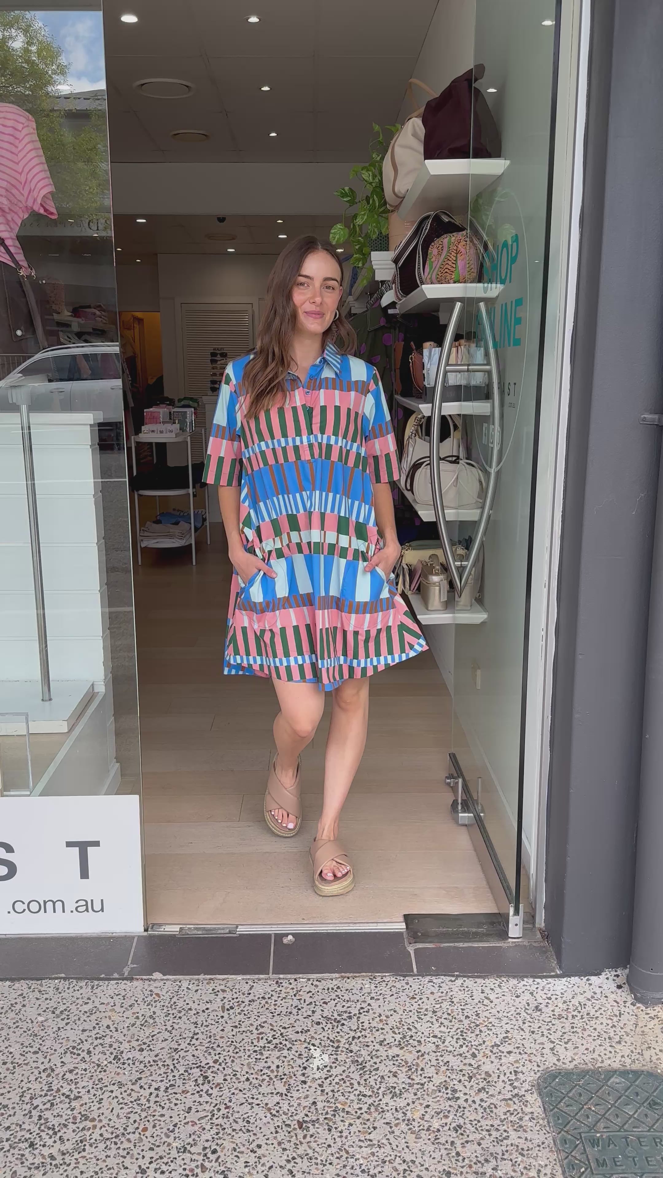 ITAMI CANNES MINI DRESS - BLUE PRINT