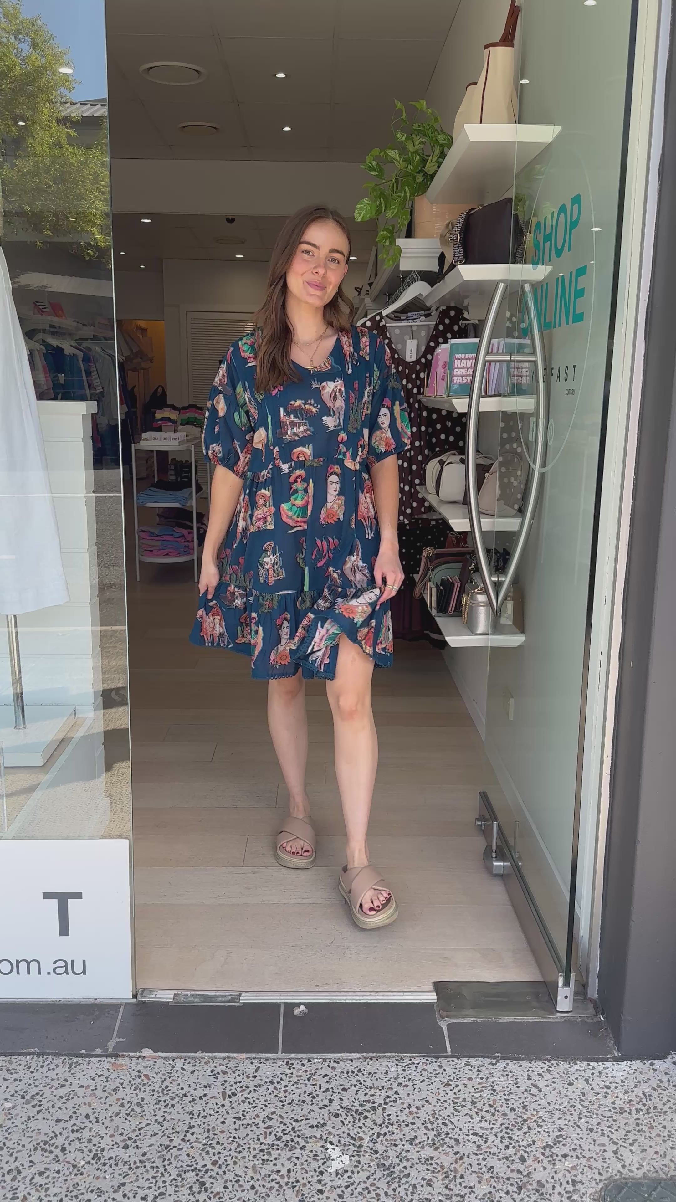 LULALIFE ARRIBA DRESS - NAVY