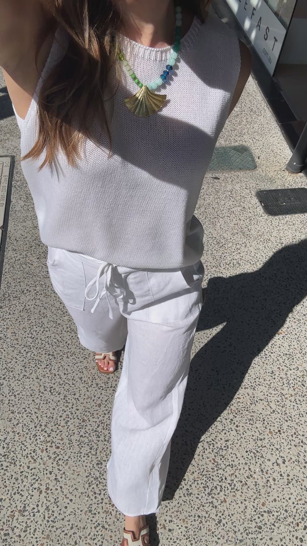 AMELIE LOOSE KNITTED TANK - WHITE