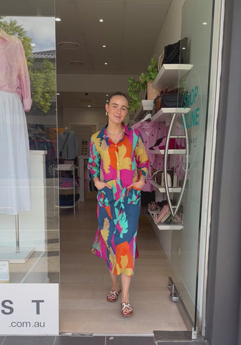 RUBYYAYA LOTUS BLOOM MIDI DRESS - MULTICOLOUR