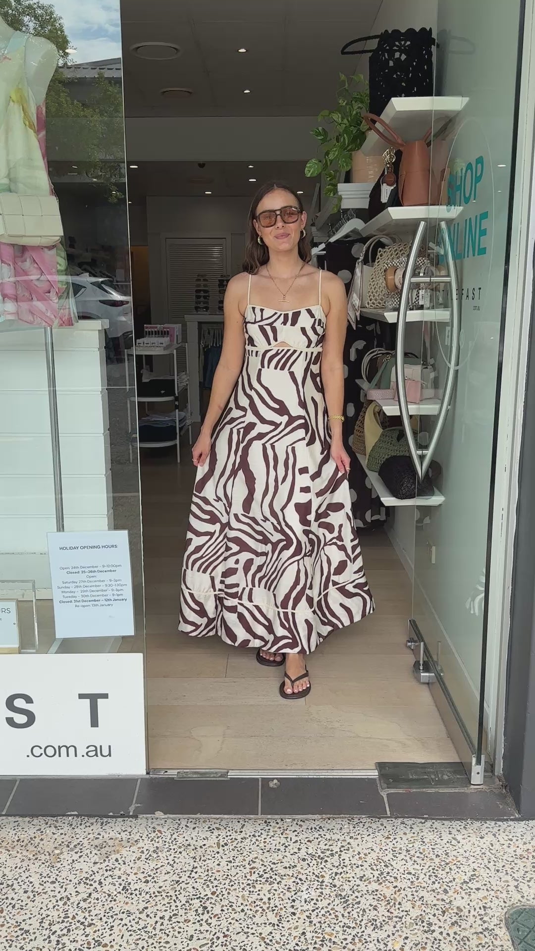 MYLA MAXI DRESS - CHOCOLATE PRINT