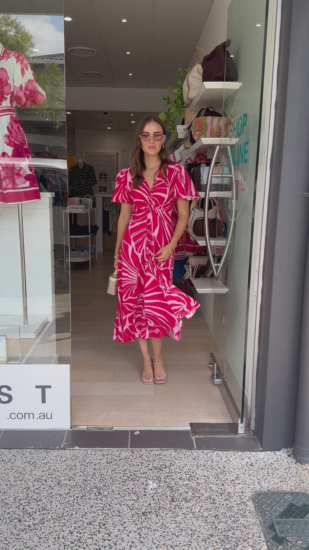 GAIA MAXI DRESS - RED/ PINK PRINT