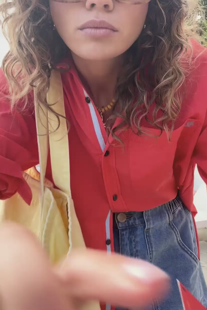 CERES LIFE PETA OVERSIZED SHIRT - FLAME VACAY