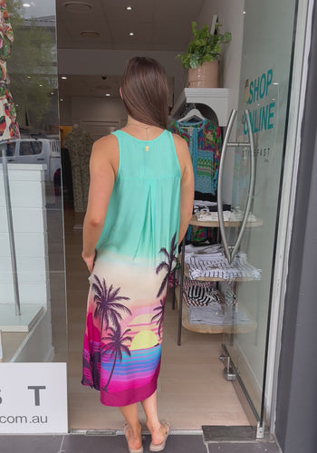 RUBYYAYA SUNDRESS - PALM PRINT