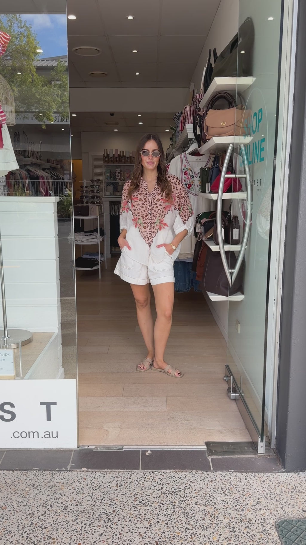 LILY LEOPARD LINEN SHIRT - WHITE LEOPARD