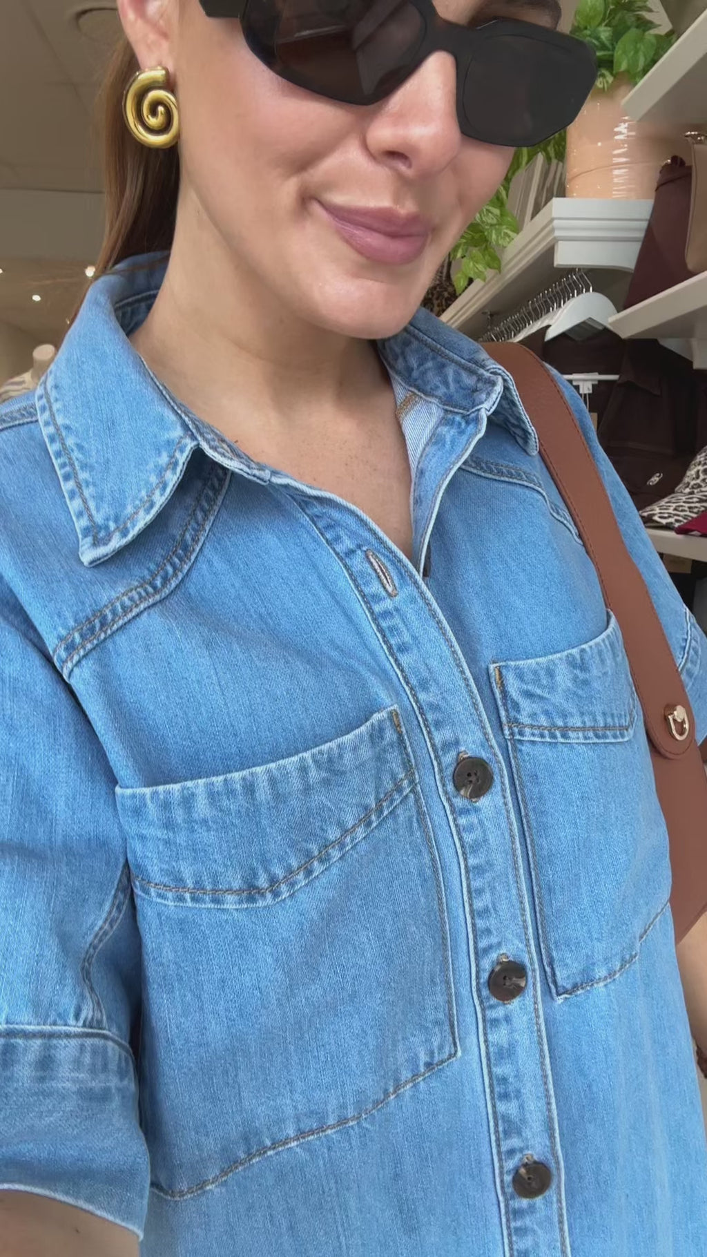 CERES LIFE AVA YOKE DETAIL MIDI DRESS - VINTAGE BLUE