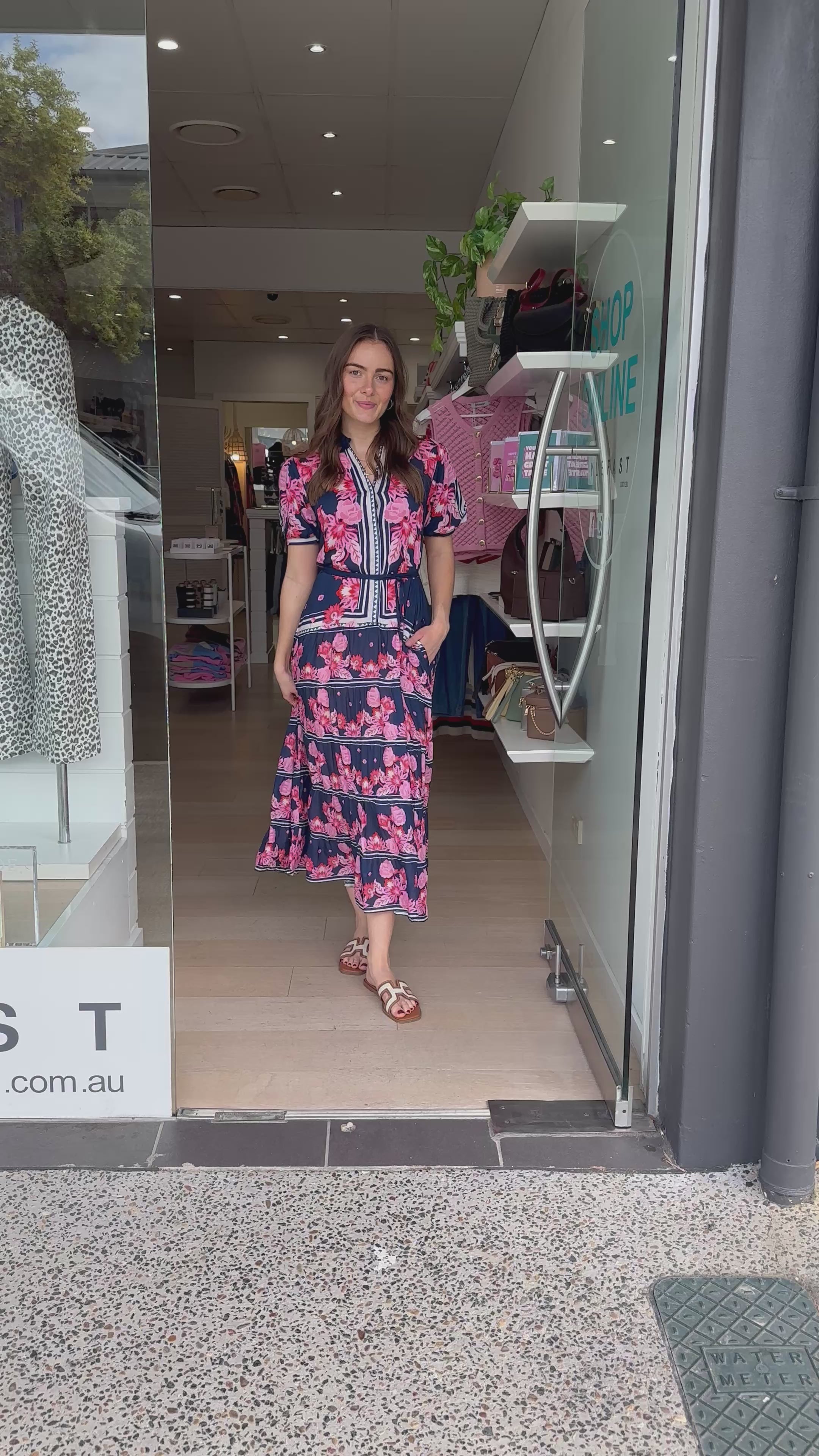 LULASOUL LADERA MIDI DRESS - NAVY PRINT