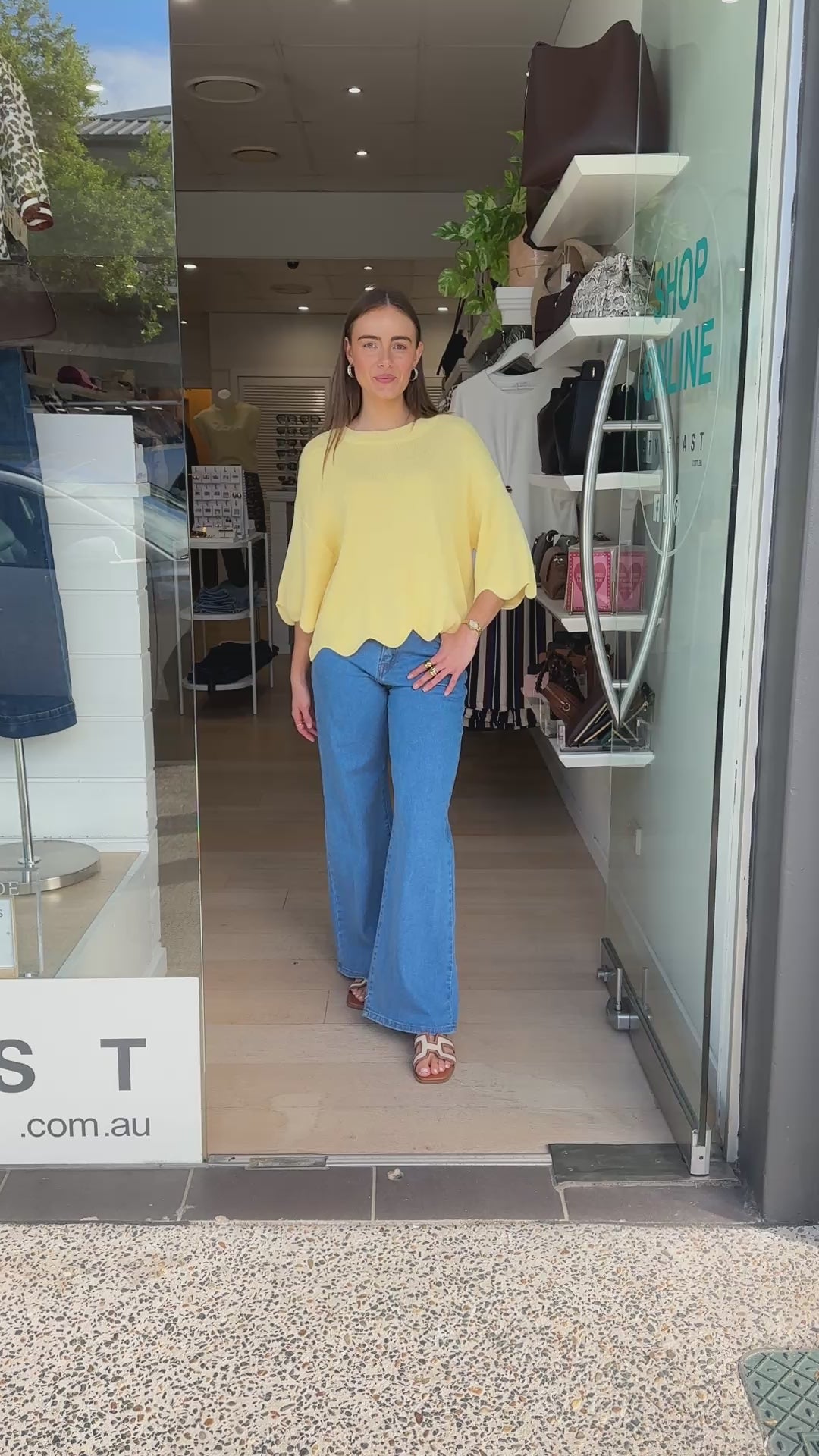 BONNIE SCALLOPED EDGE KNIT - BUTTER YELLOW