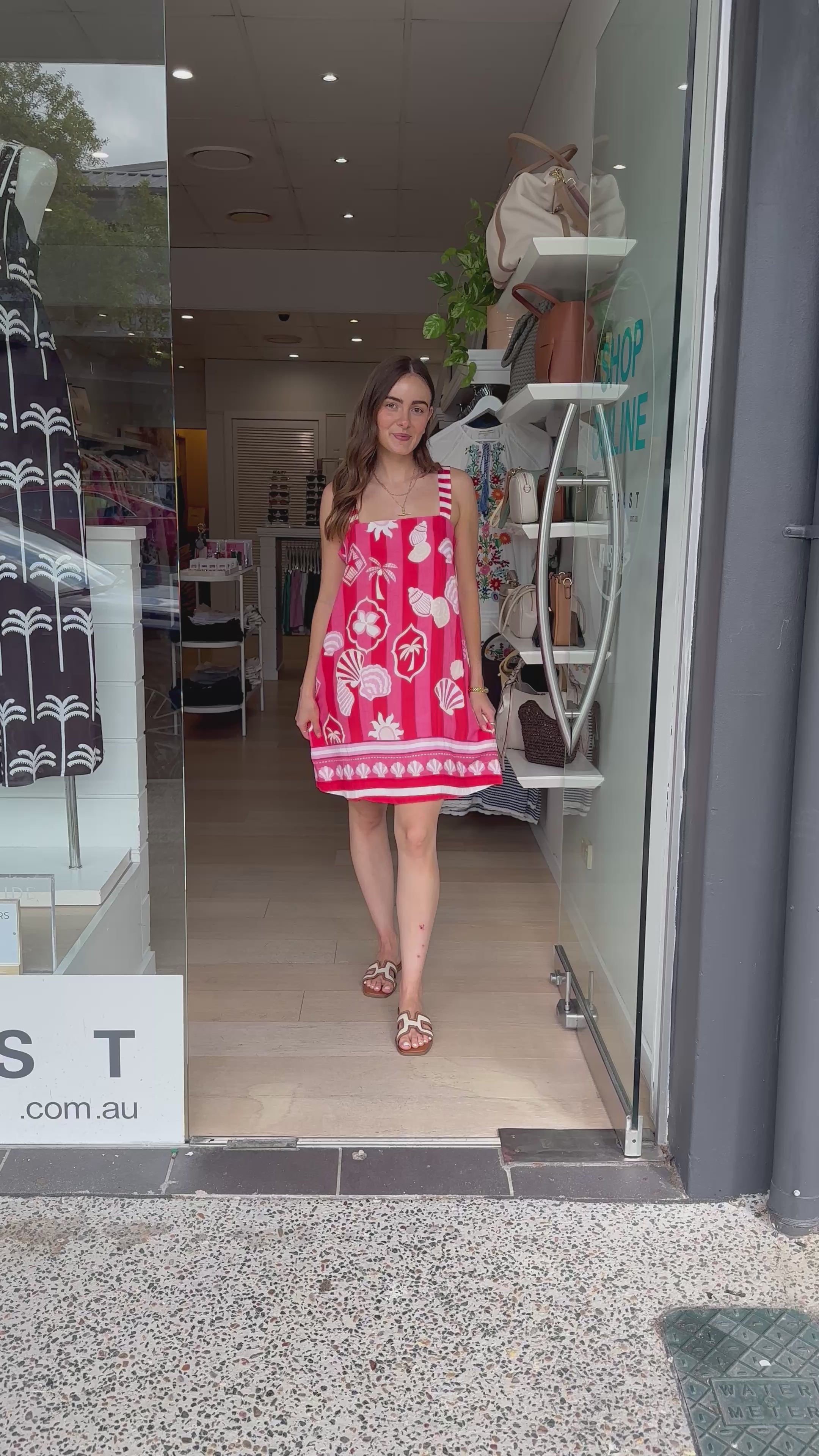 LEILANI MINI SHIFT DRESS - RED/PINK