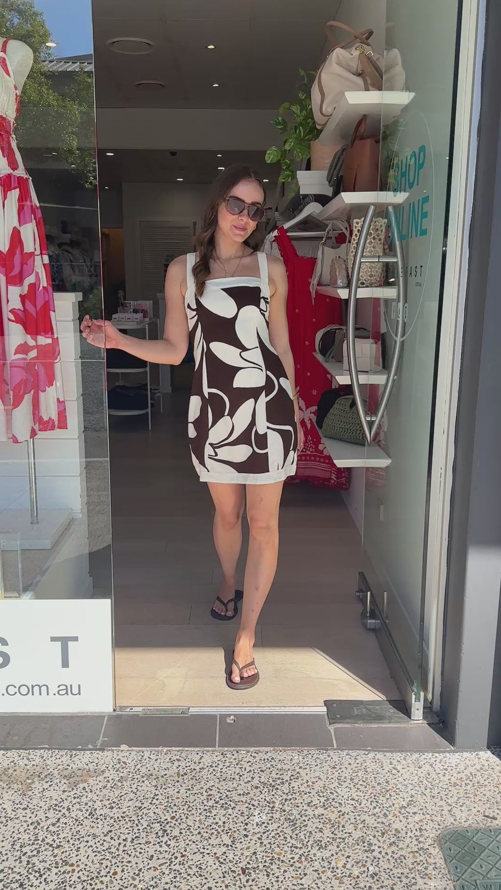 SUMMER BLOOM MINI DRESS - CHOCOLATE