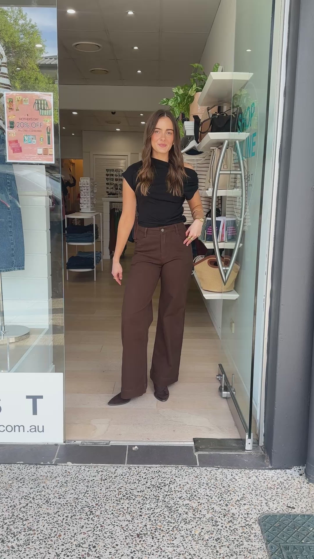 CASPER WIDE LEG JEANS - CHOCOLATE
