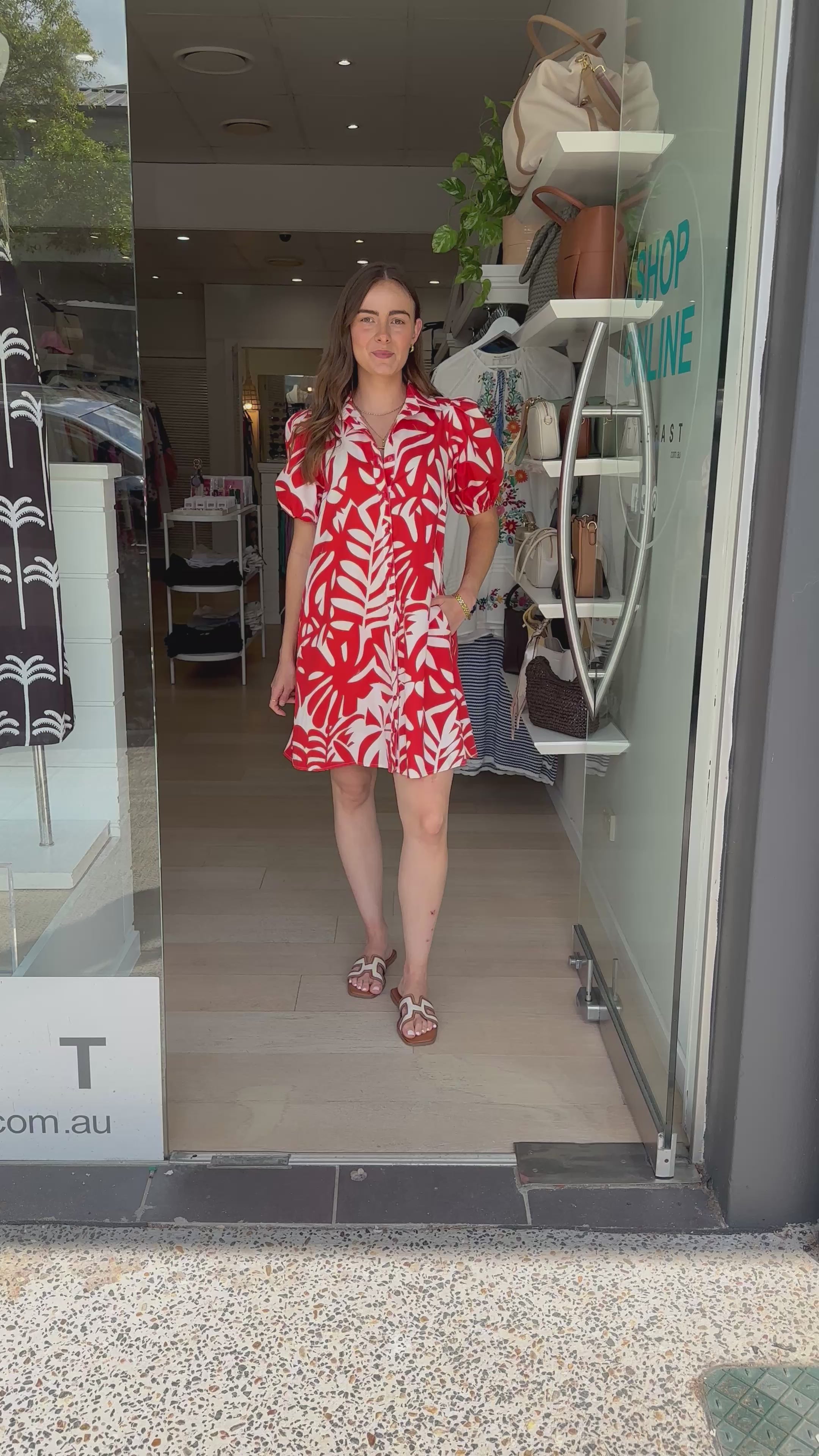 CARRIE MINI DRESS - RED PRINT