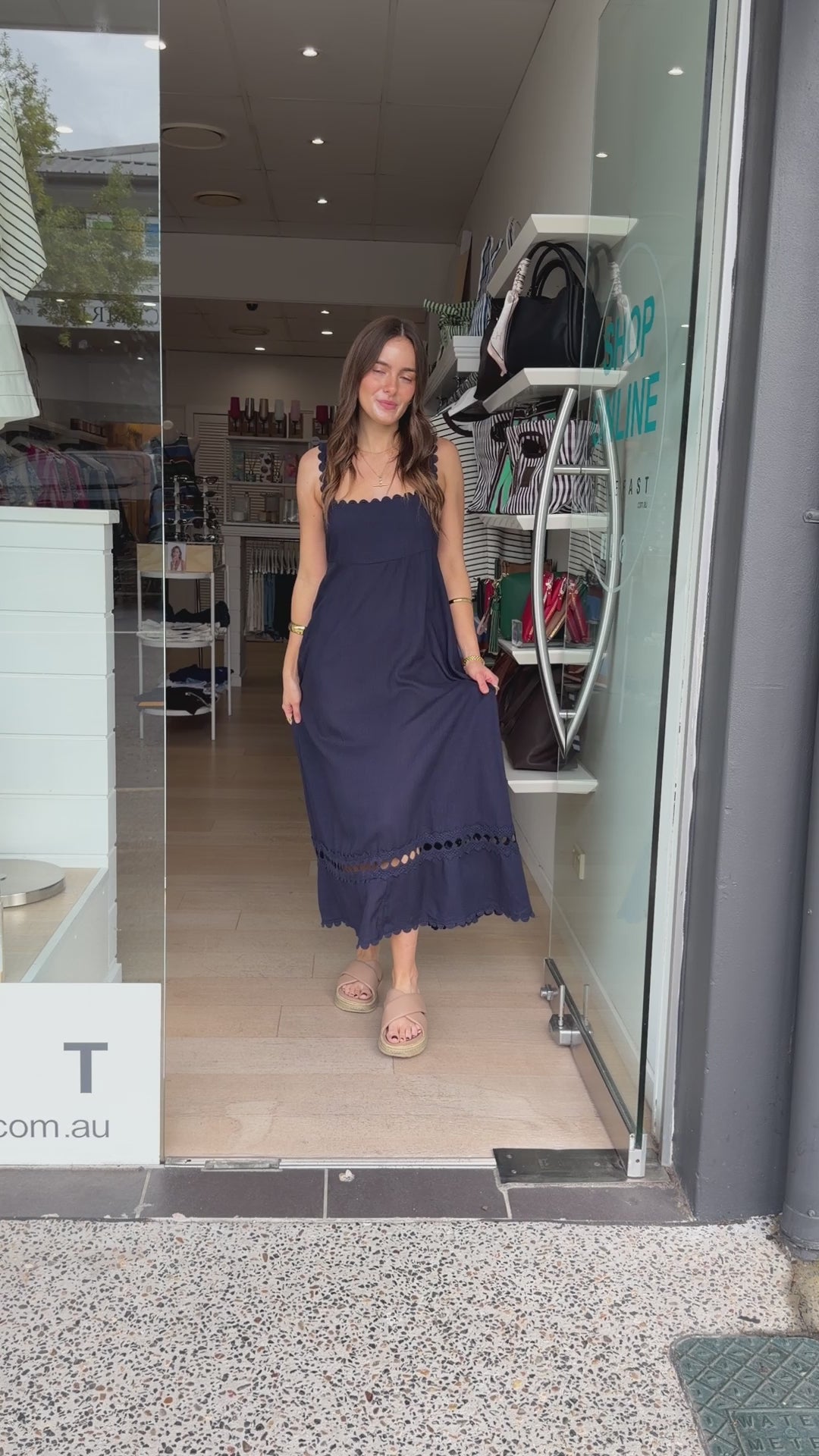 ALLEGRA MIDI DRESS - NAVY