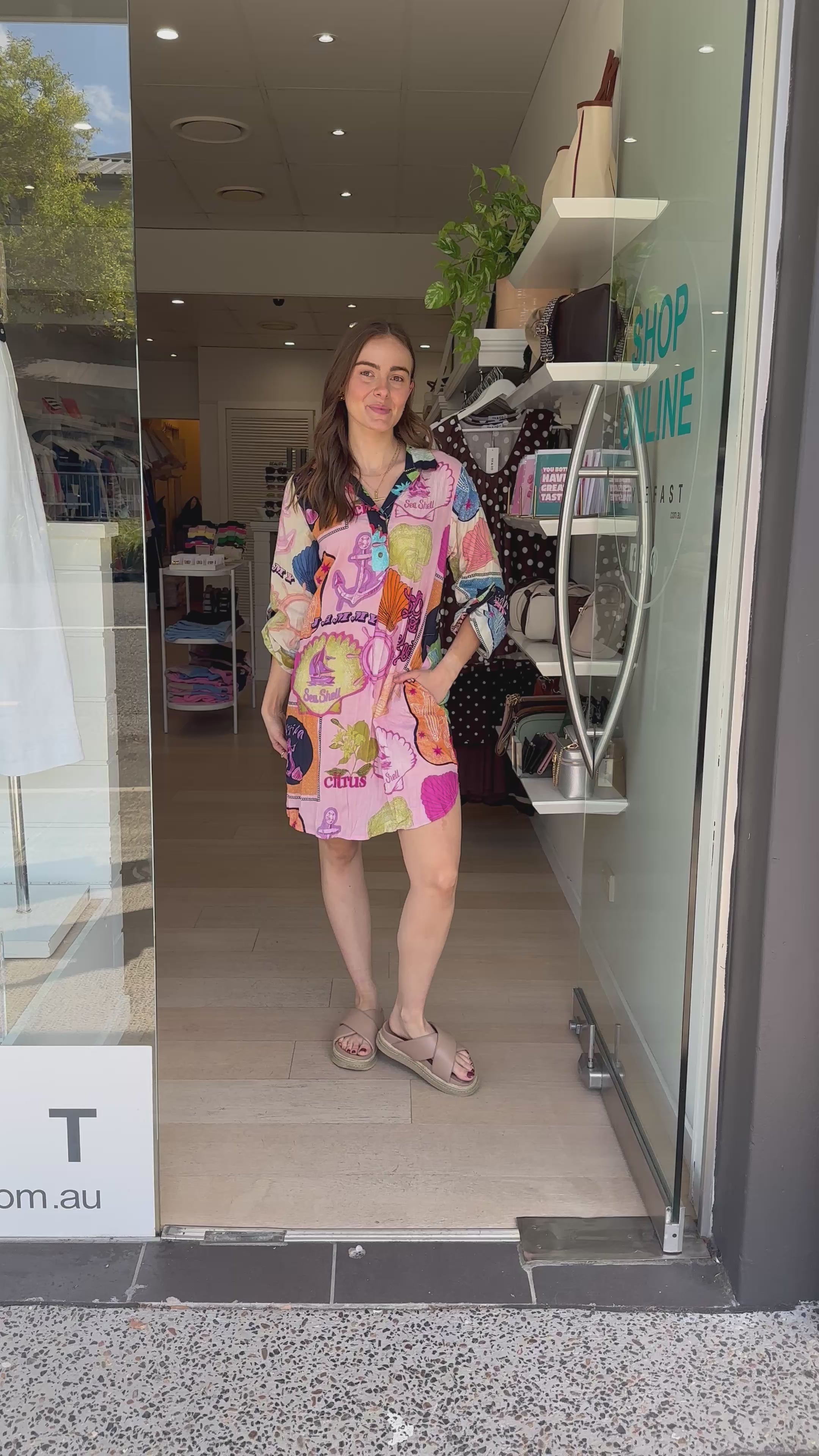 LULALIFE MELROSE SHIRTMAKER DRESS - MULTI