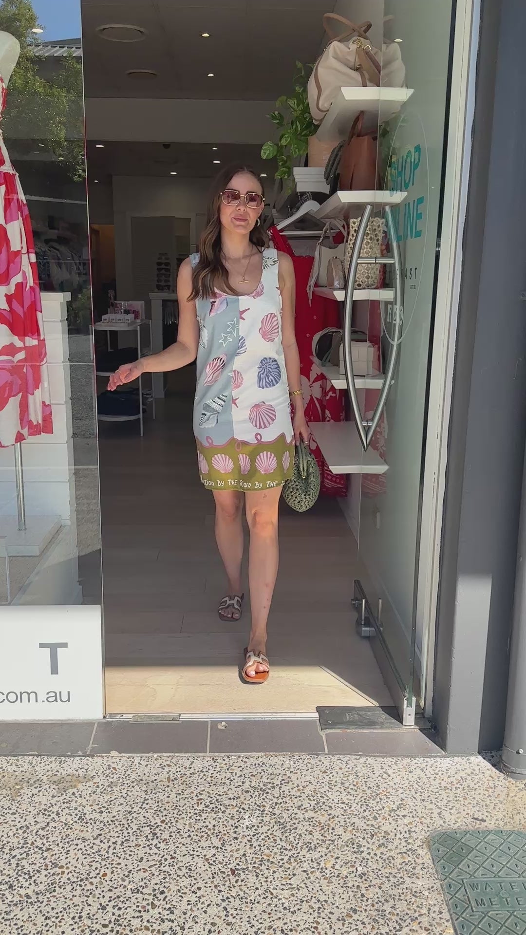 FLORENCE MINI SHIFT DRESS - SHELL PRINT