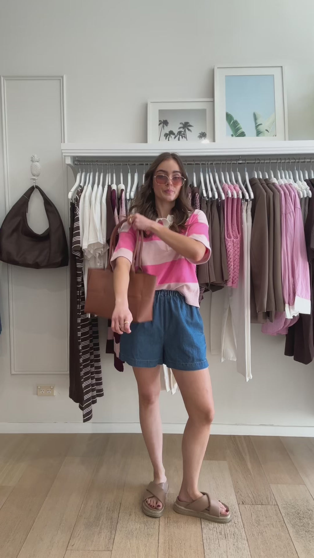 FEATHER + NOISE STEFI RUGBY TEE -  BLUSH PINK STRIPE