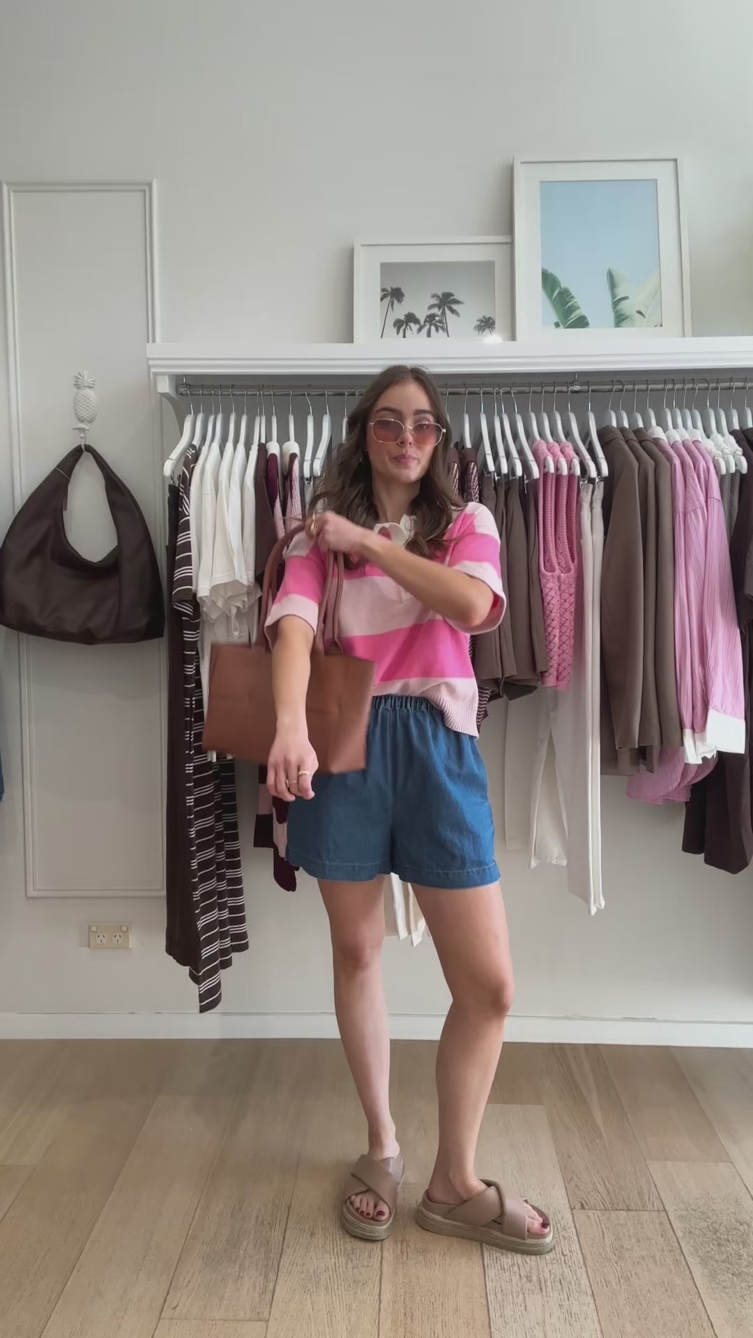 FEATHER + NOISE STEFI RUGBY TEE -  BLUSH PINK STRIPE