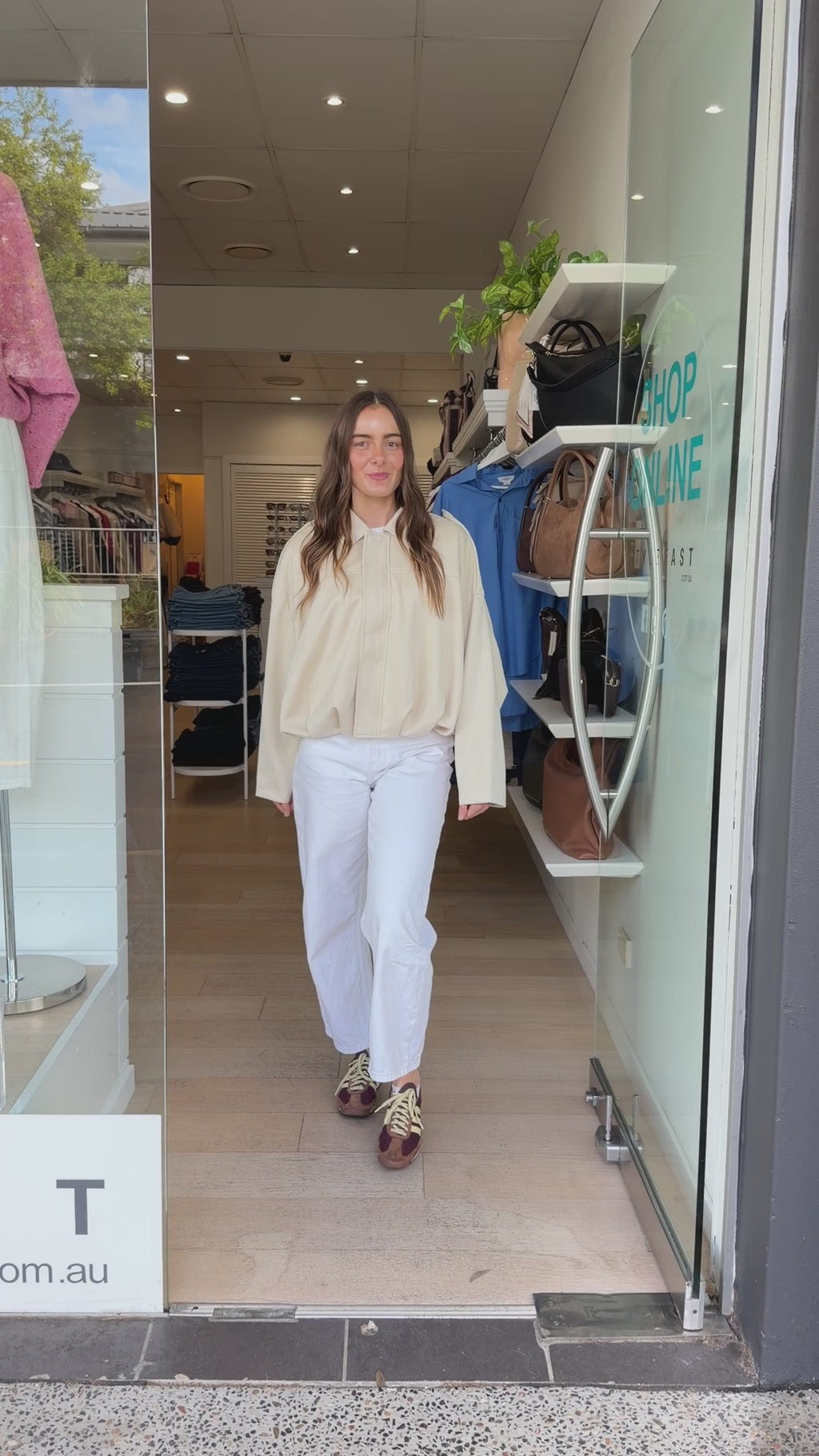 STEVIE SUEDE BOMBER - CREAM