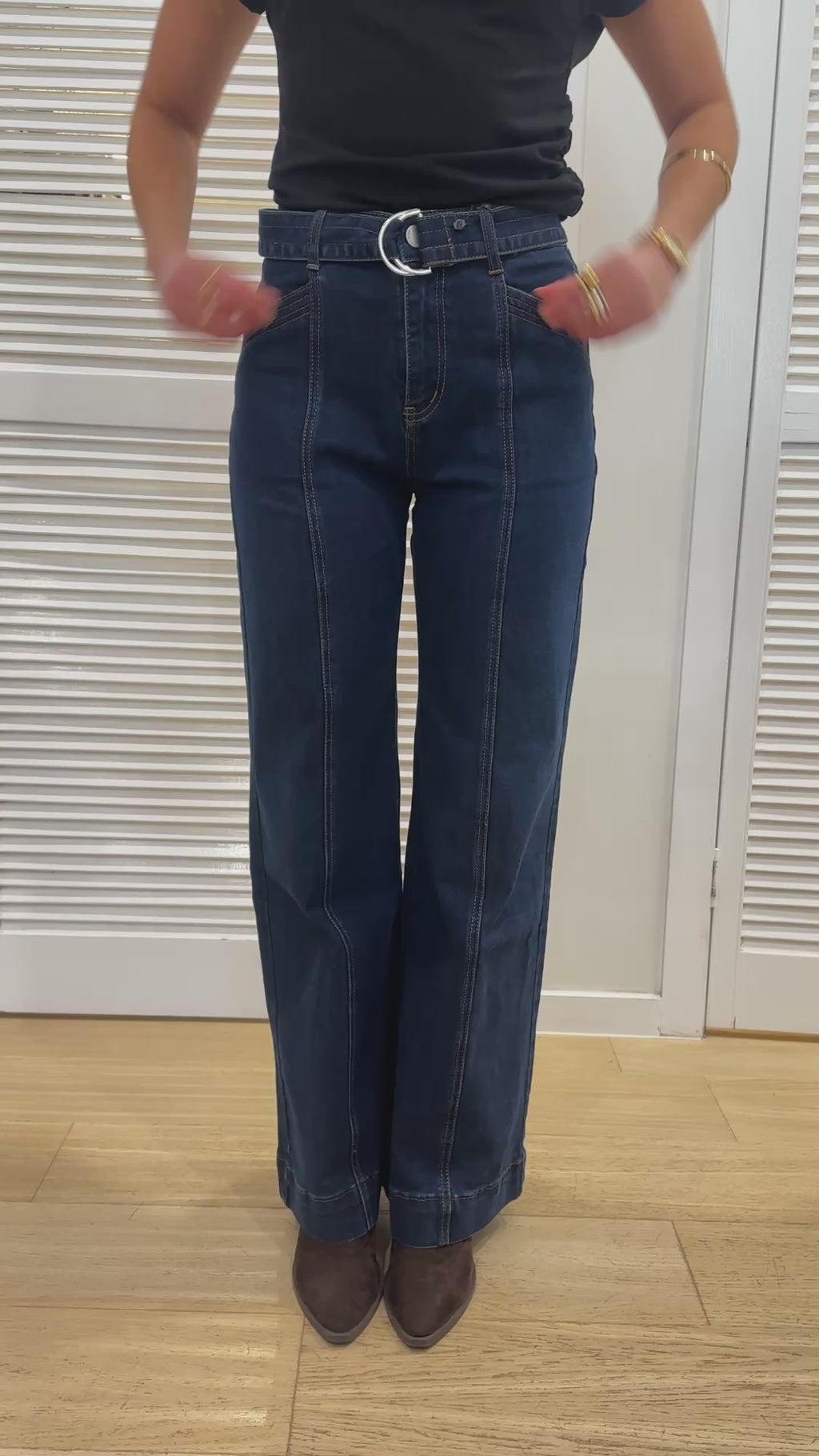 TYLER HIGH WAISTED WIDE LEG JEAN - DARK INDIGO