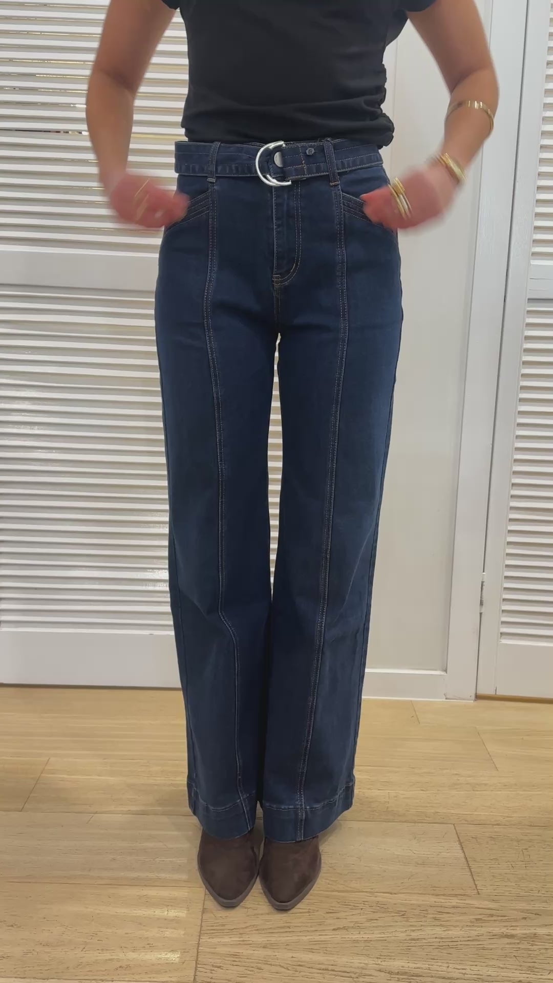 TYLER HIGH WAISTED WIDE LEG JEAN - DARK INDIGO