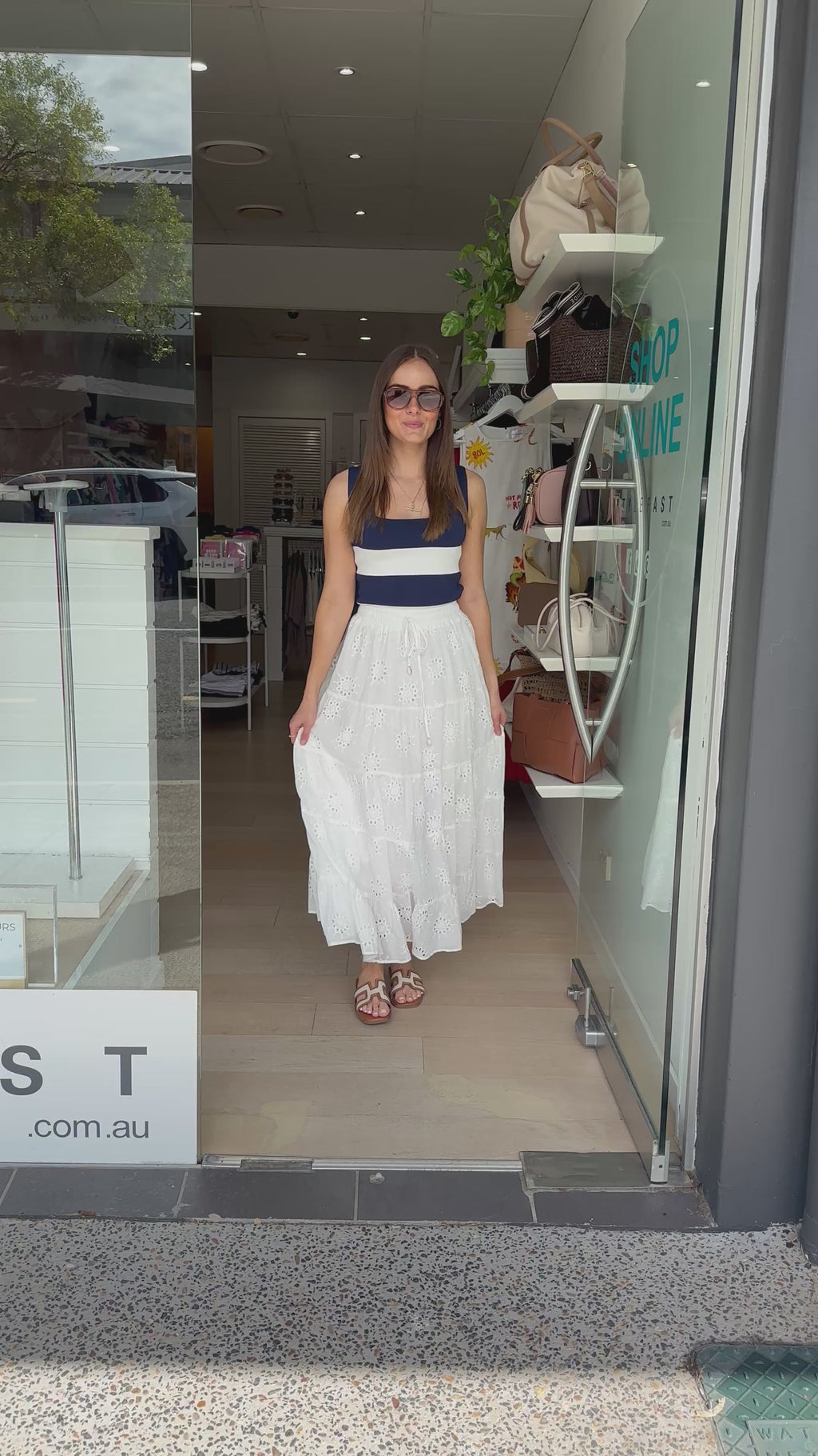 JOSIE TIERED MAXI SKIRT - WHITE ANGLAISE