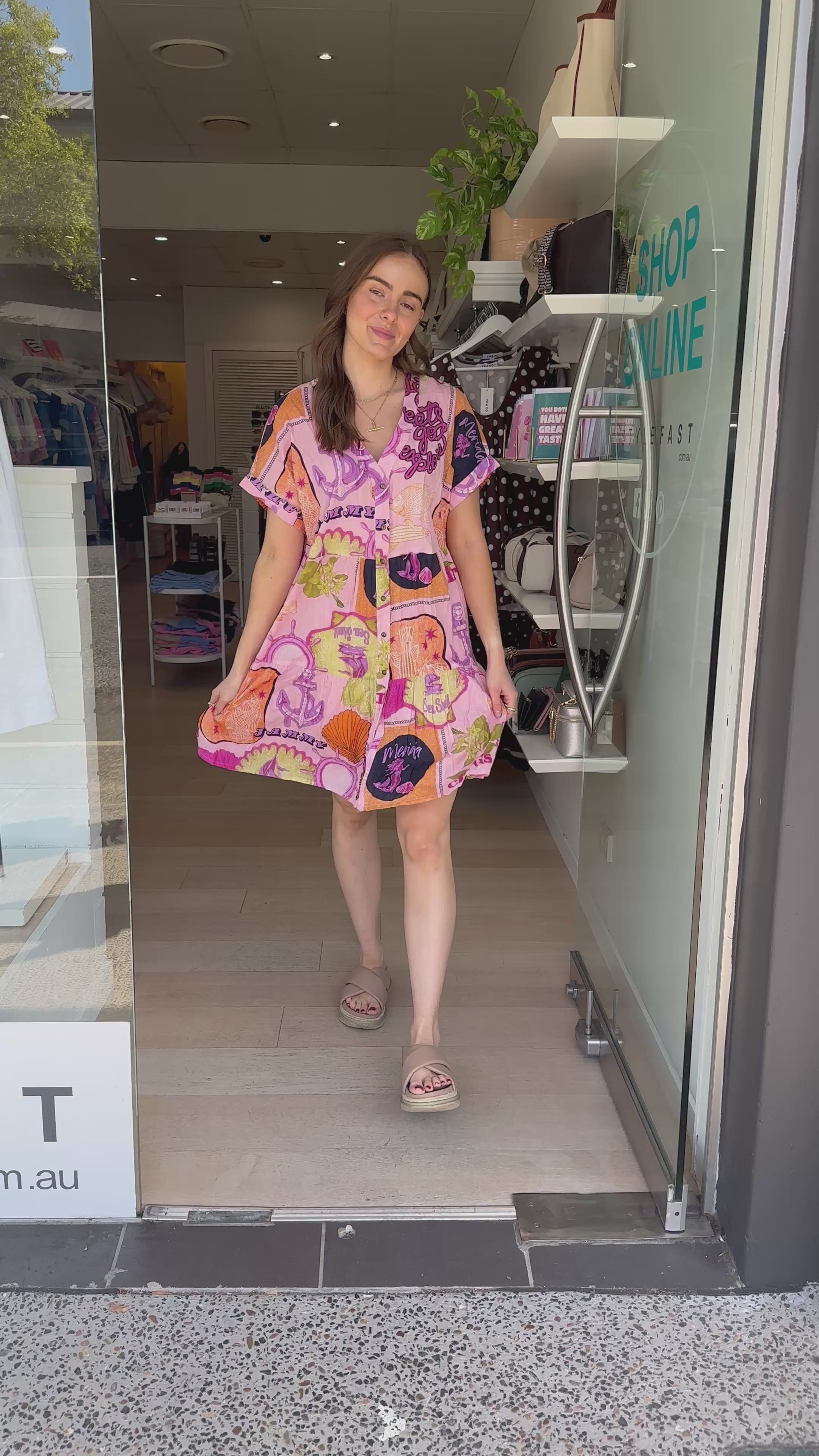 LULALIFE MELROSE MINI DRESS - MULTI ORCHID PRINT