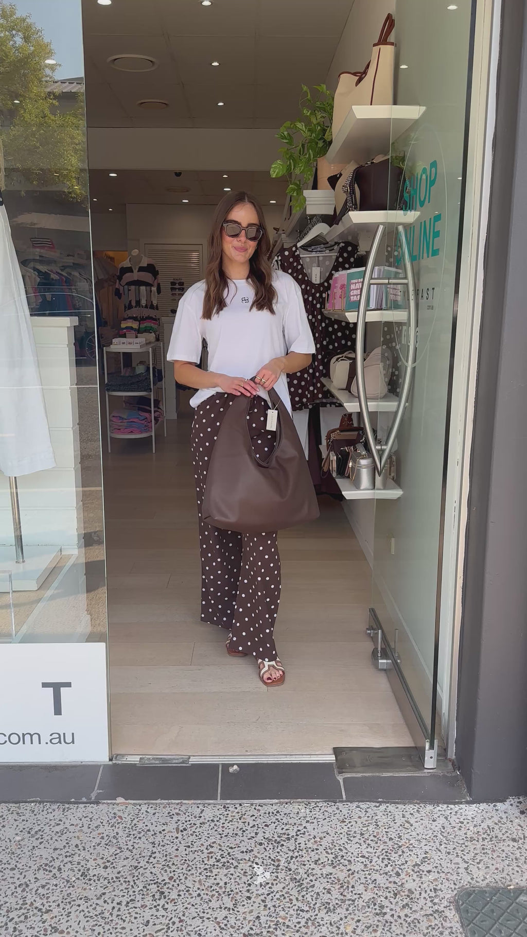 CERES LIFE RESORT PANT - CHOC POLKA DOT