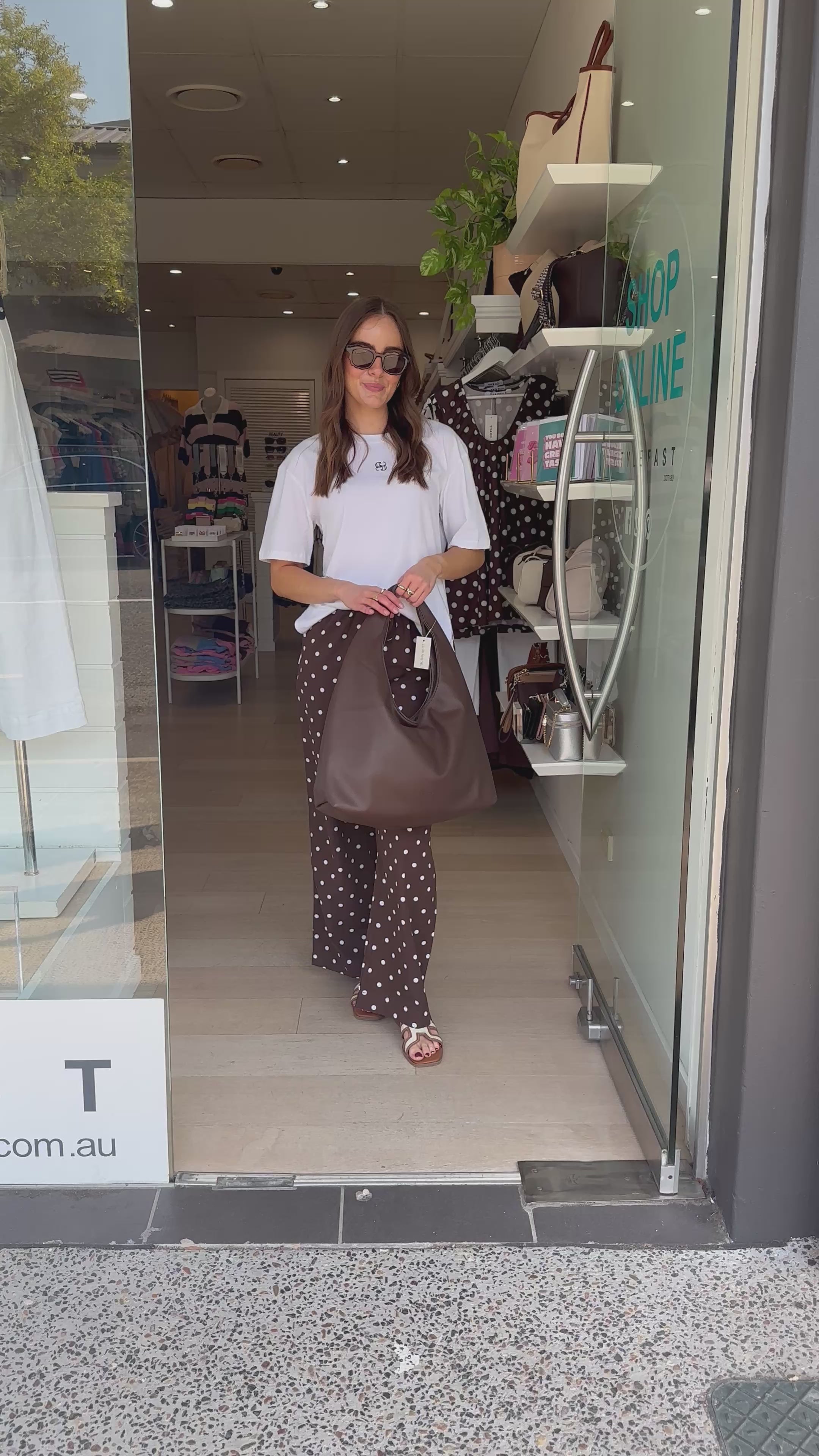 CERES LIFE RESORT PANT - CHOC POLKA DOT