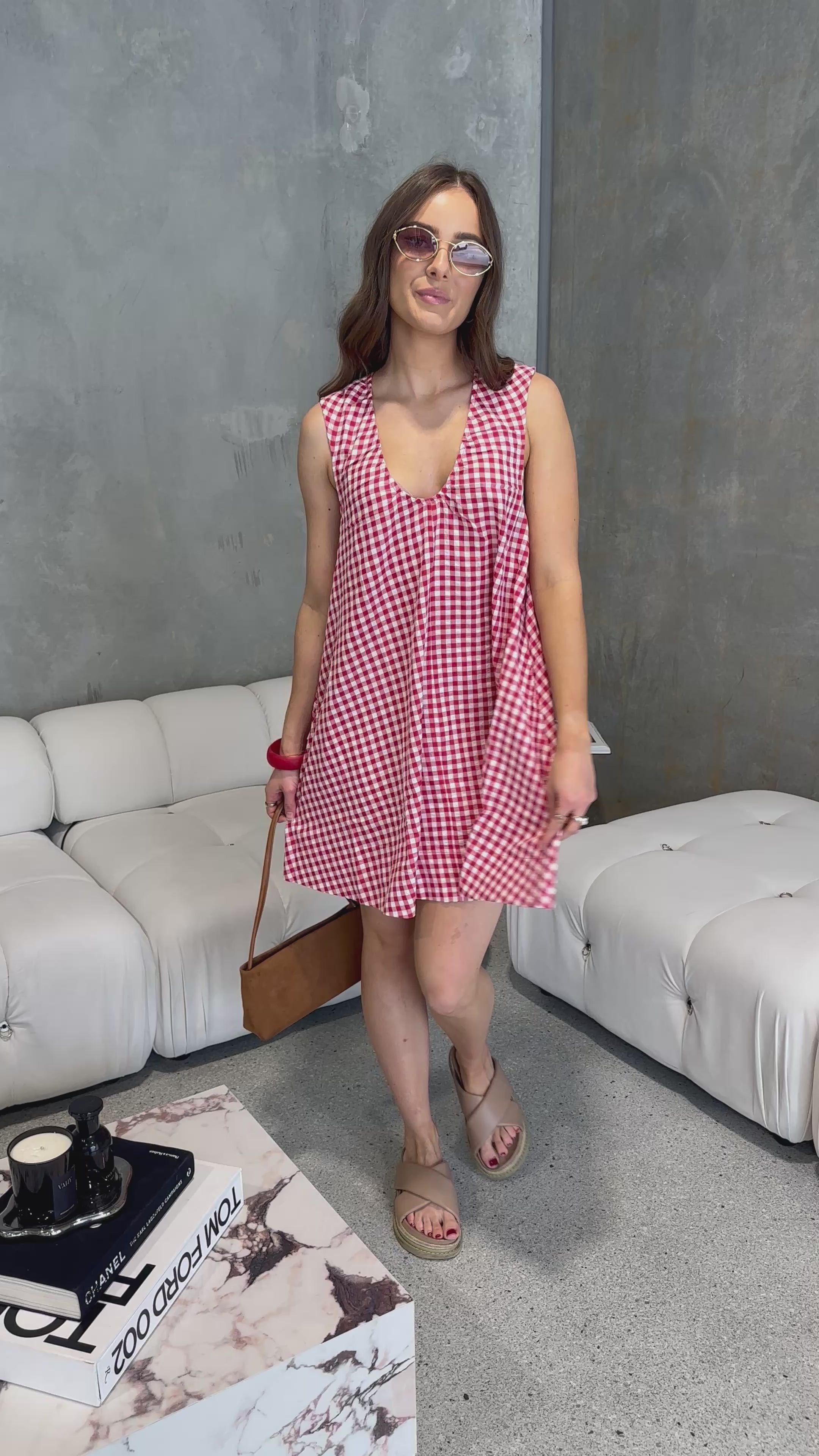 RADINI MINI DRESS - RED GINGHAM
