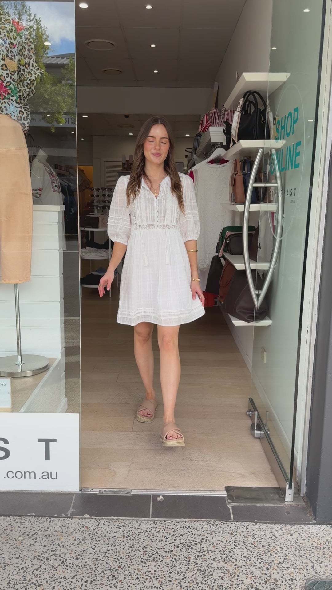 CILLA COTTON MINI DRESS - WHITE