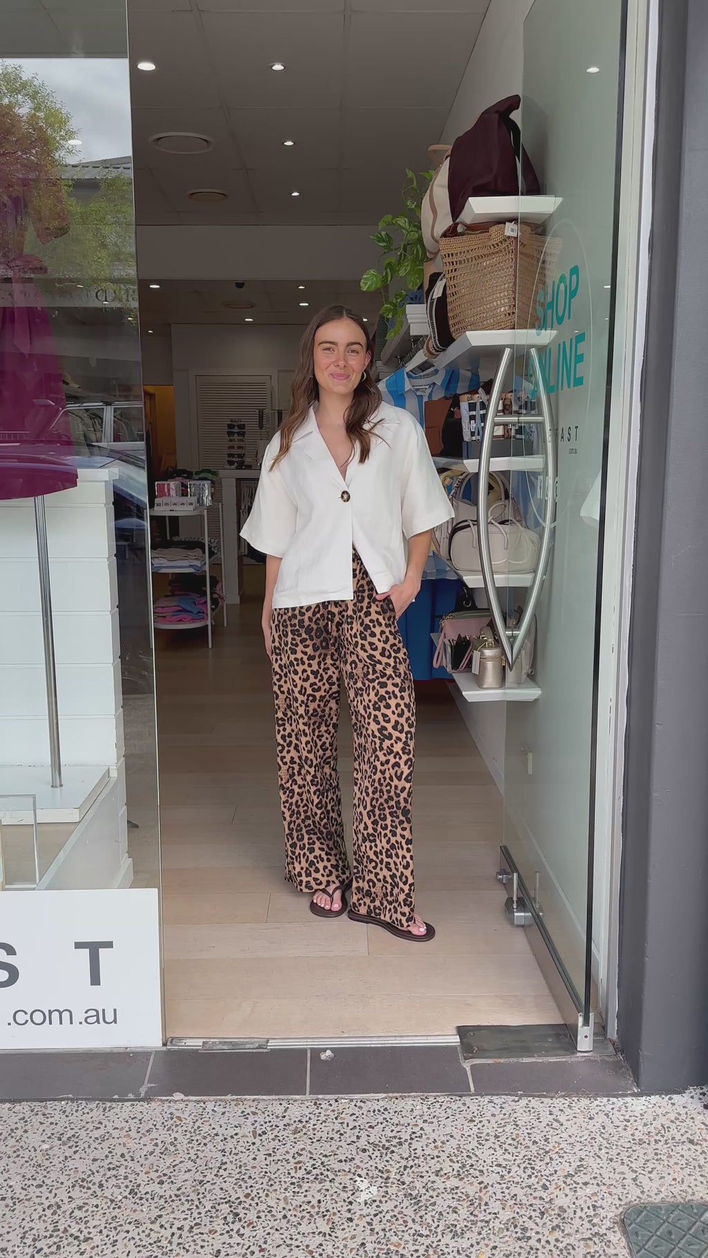 FEATHER + NOISE RILEY PANT - LEOPARD