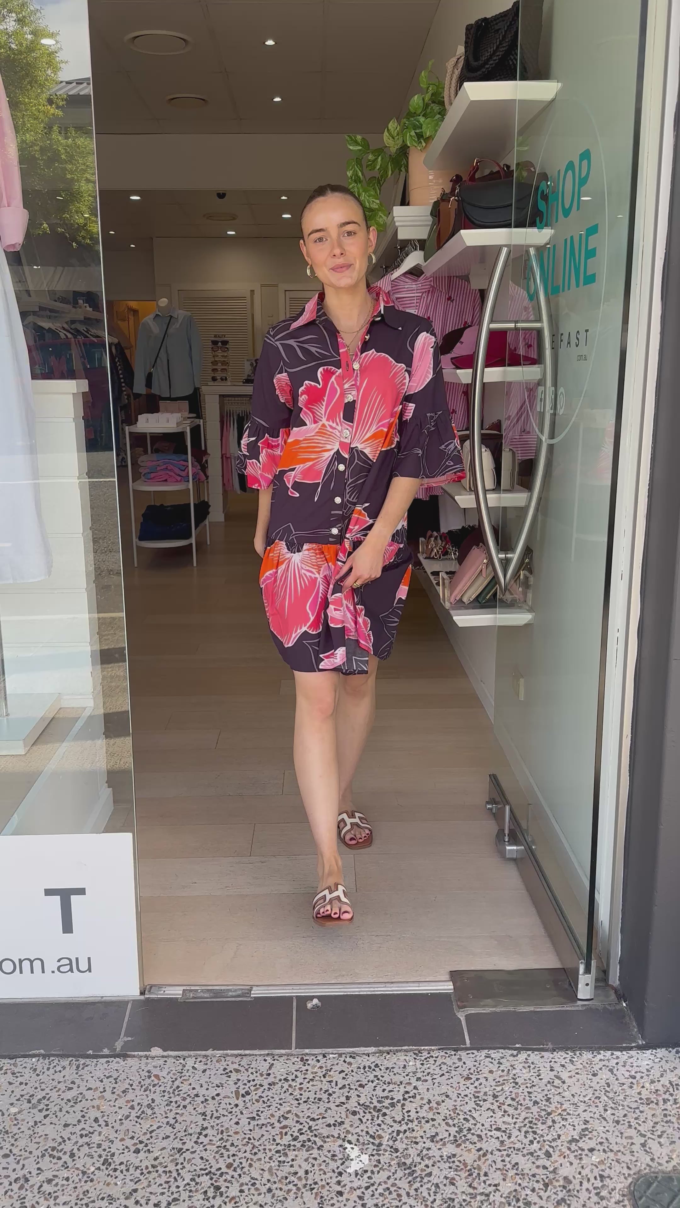 RUBYYAYA AURORA DRESS - NAVY PRINT